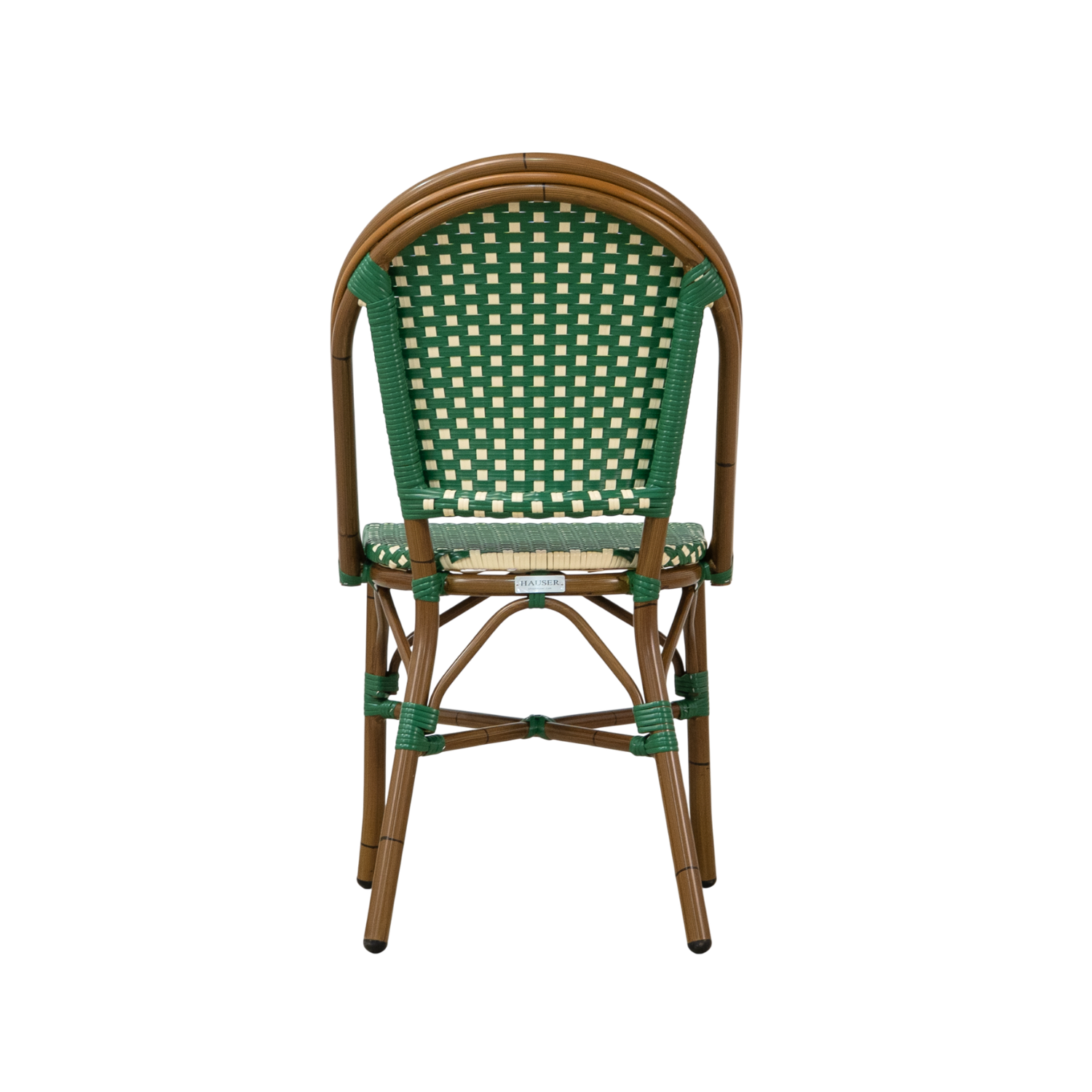 Paris Wicker Side Chair - Green/Ivory