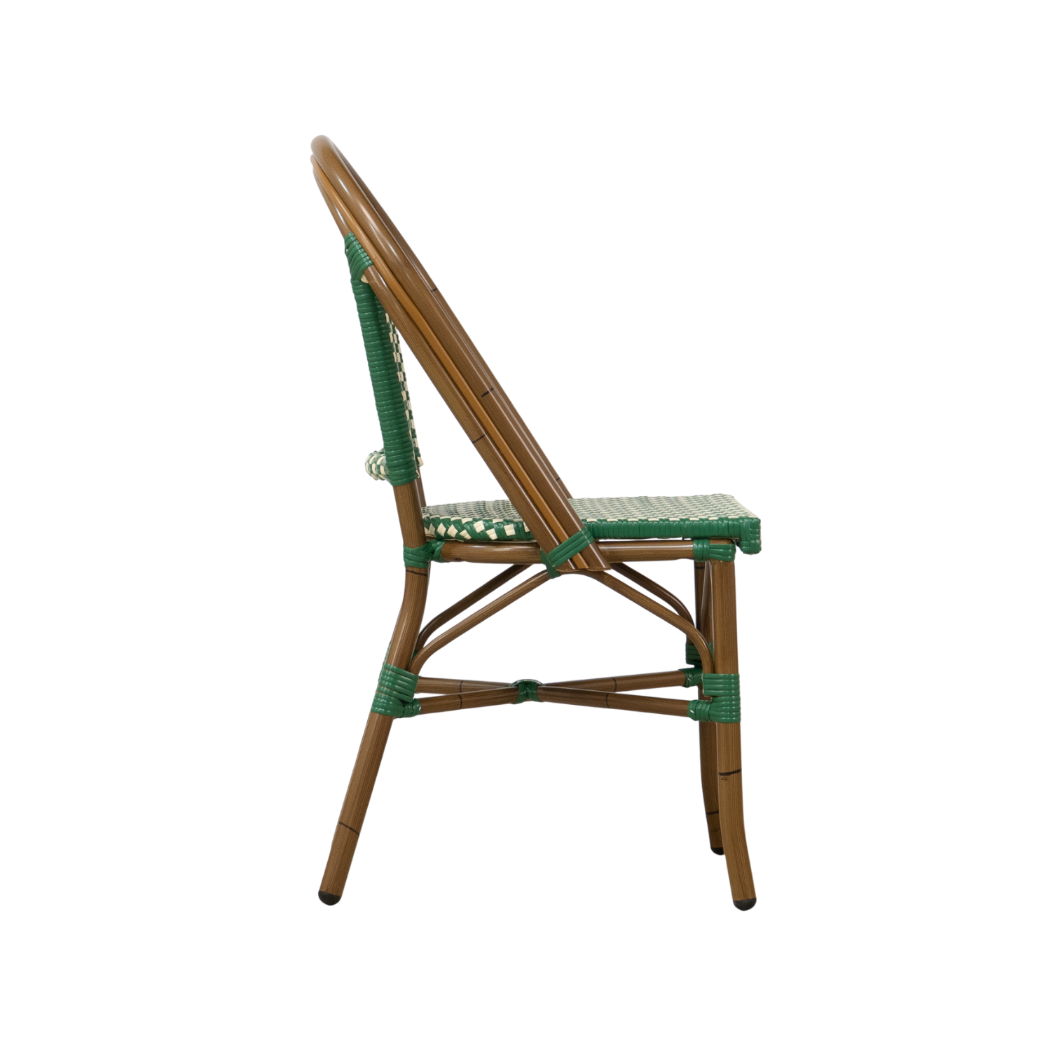Paris Wicker Side Chair - Green/Ivory