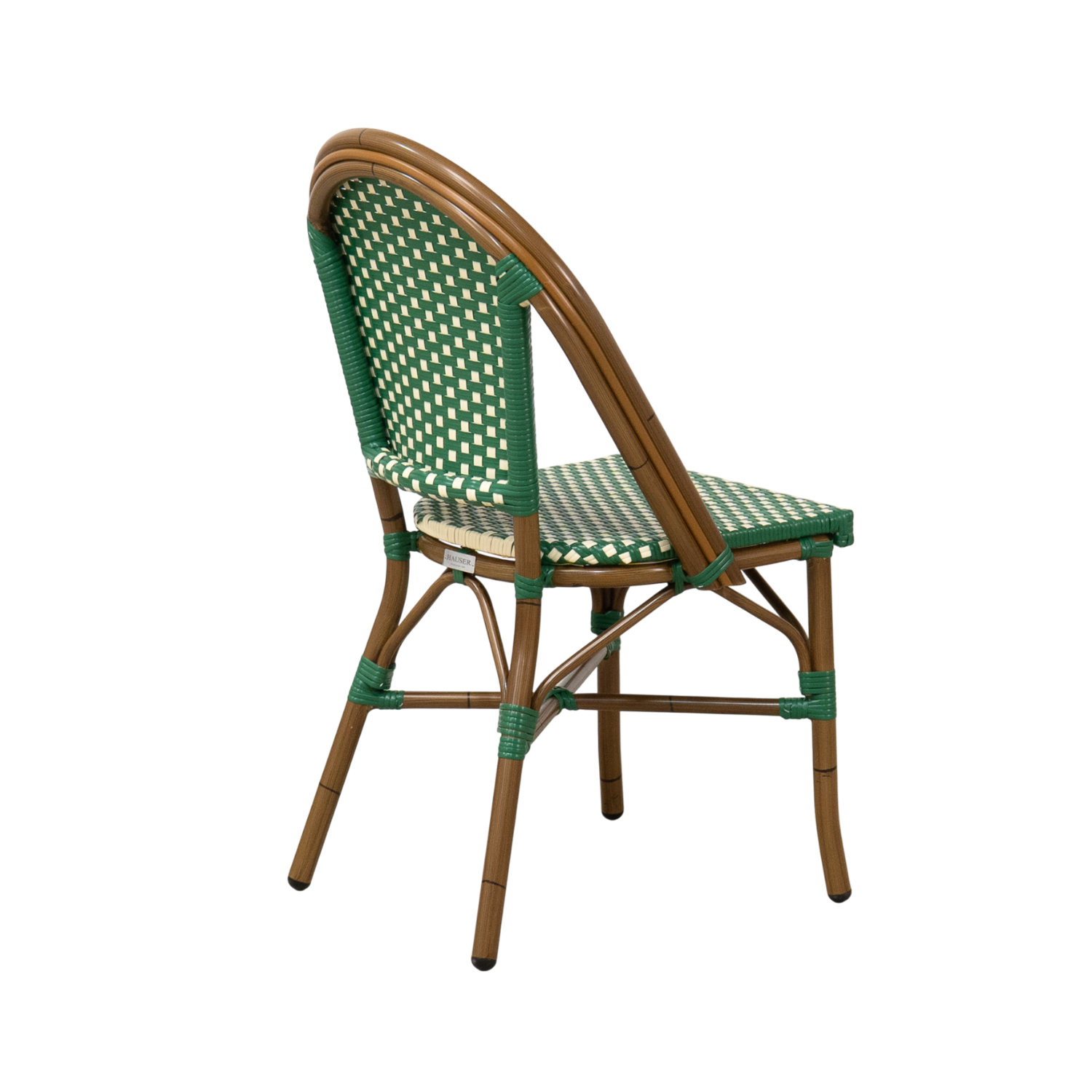 Paris Wicker Side Chair - Green/Ivory