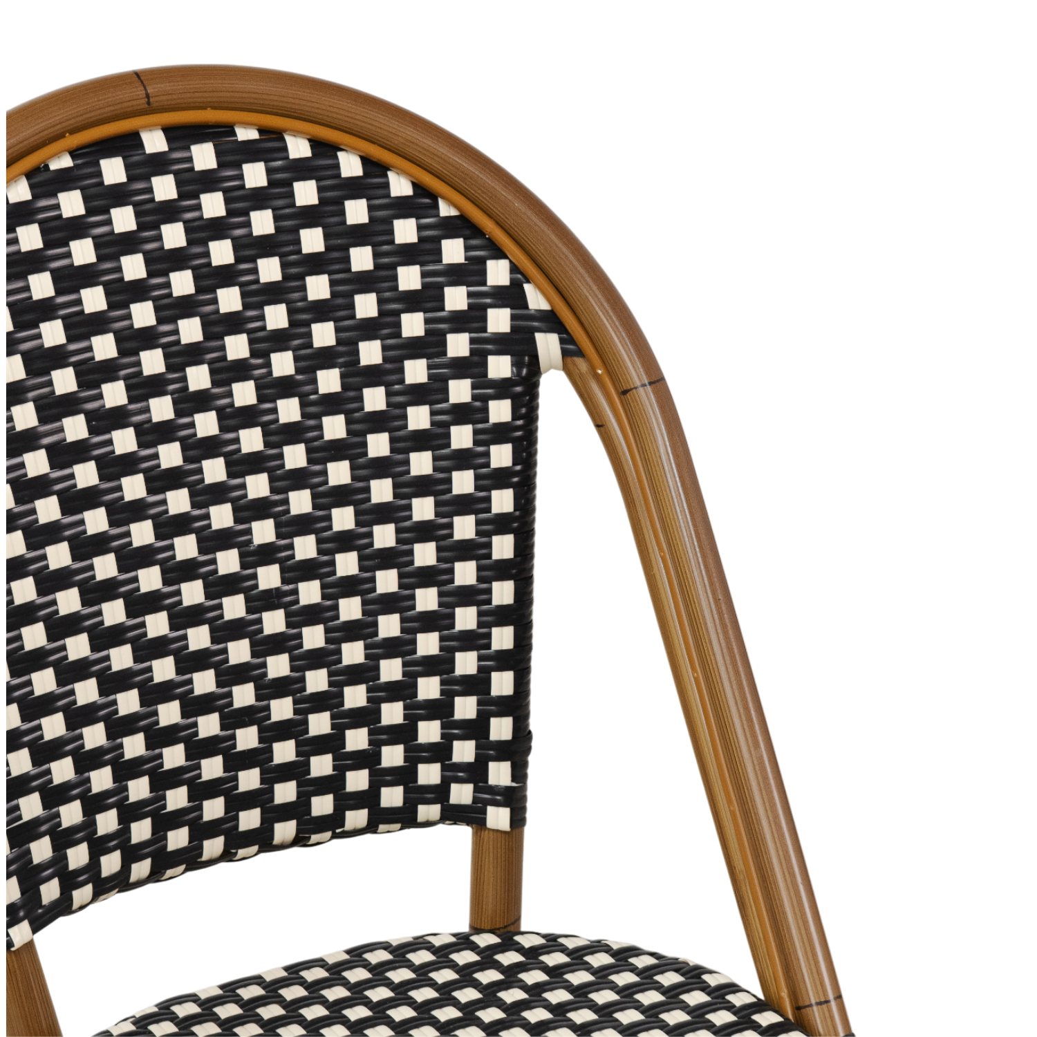Paris Wicker Side Chair - Black/Ivory