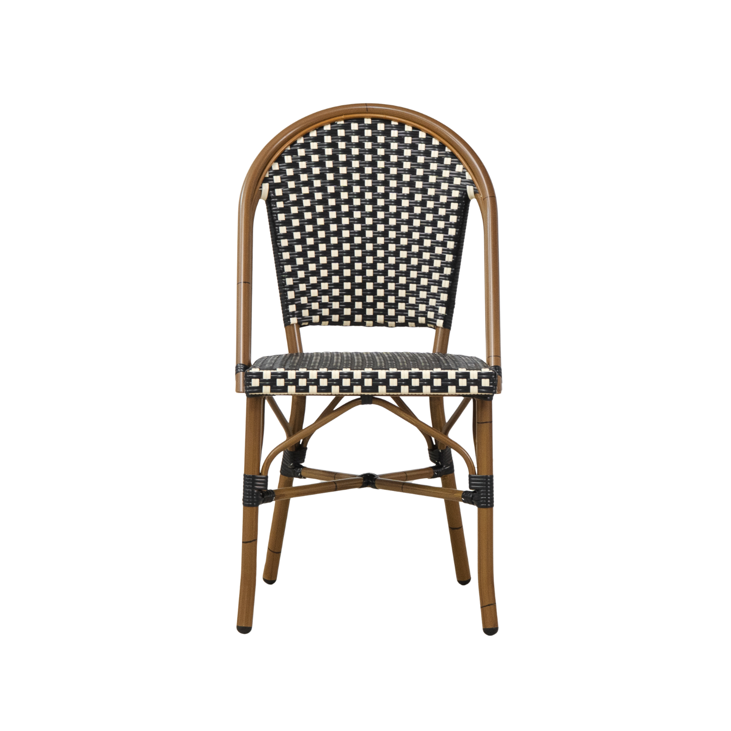 Paris Wicker Side Chair - Black/Ivory