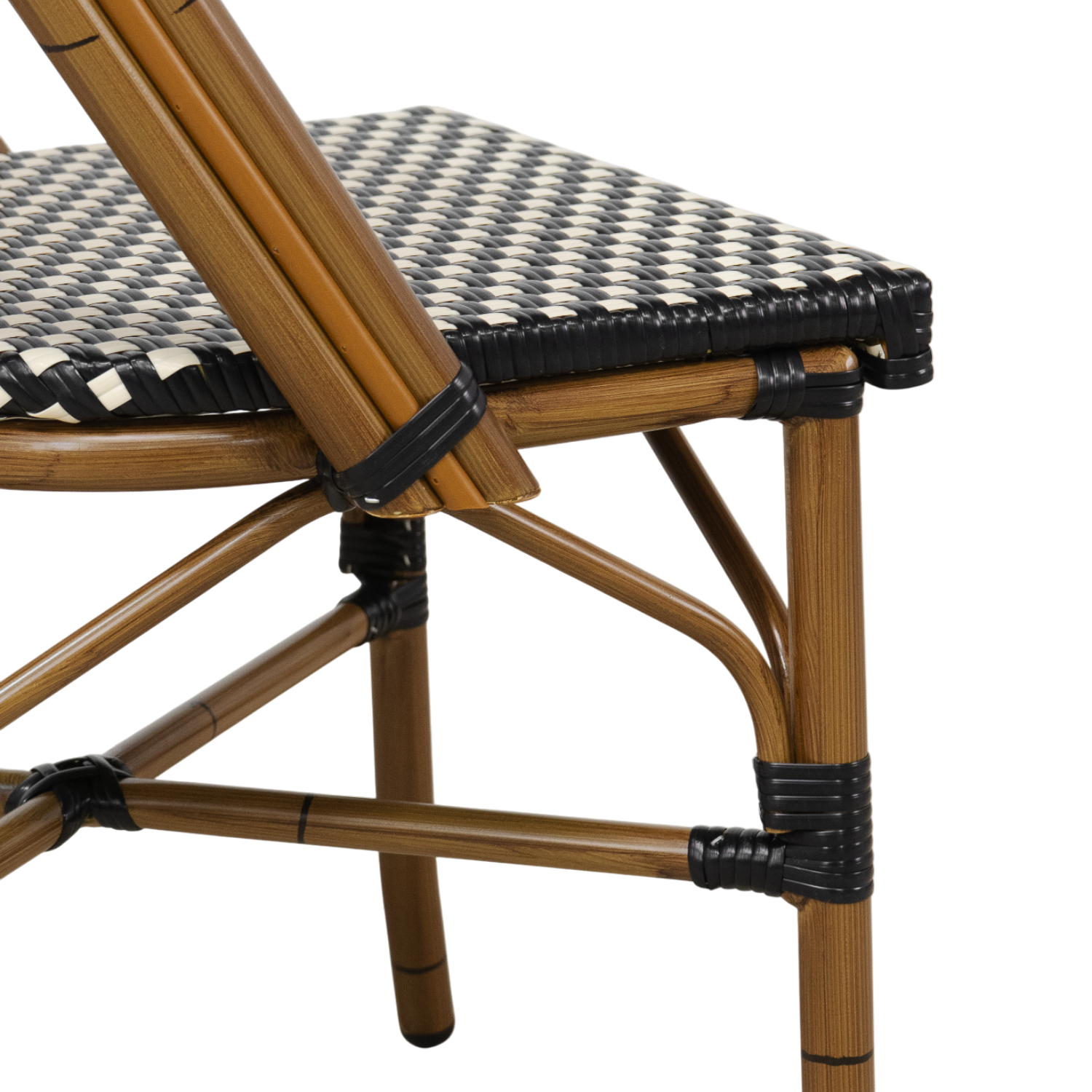 Paris Wicker Side Chair - Black/Ivory