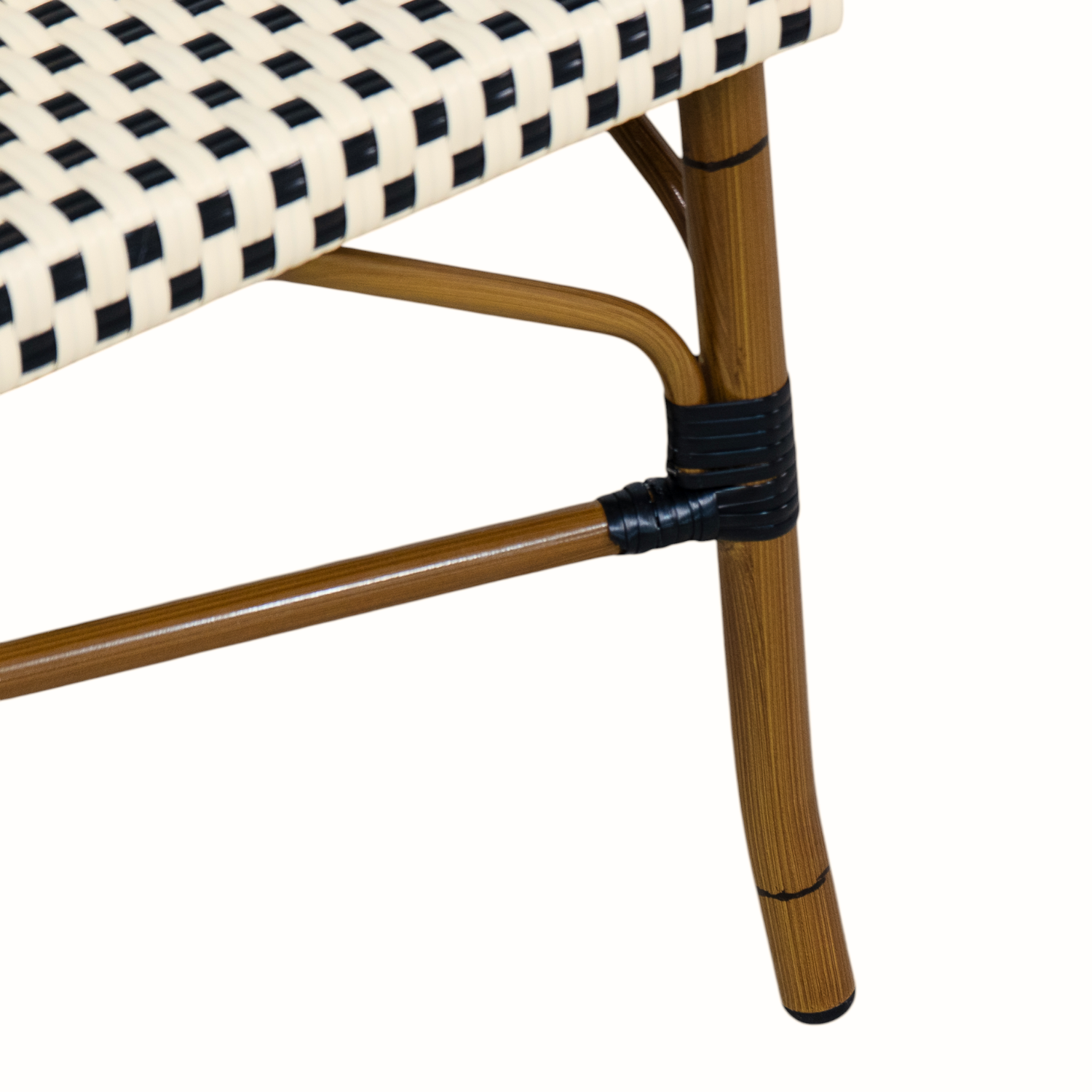 Paris Wicker Loveseat - Black/White