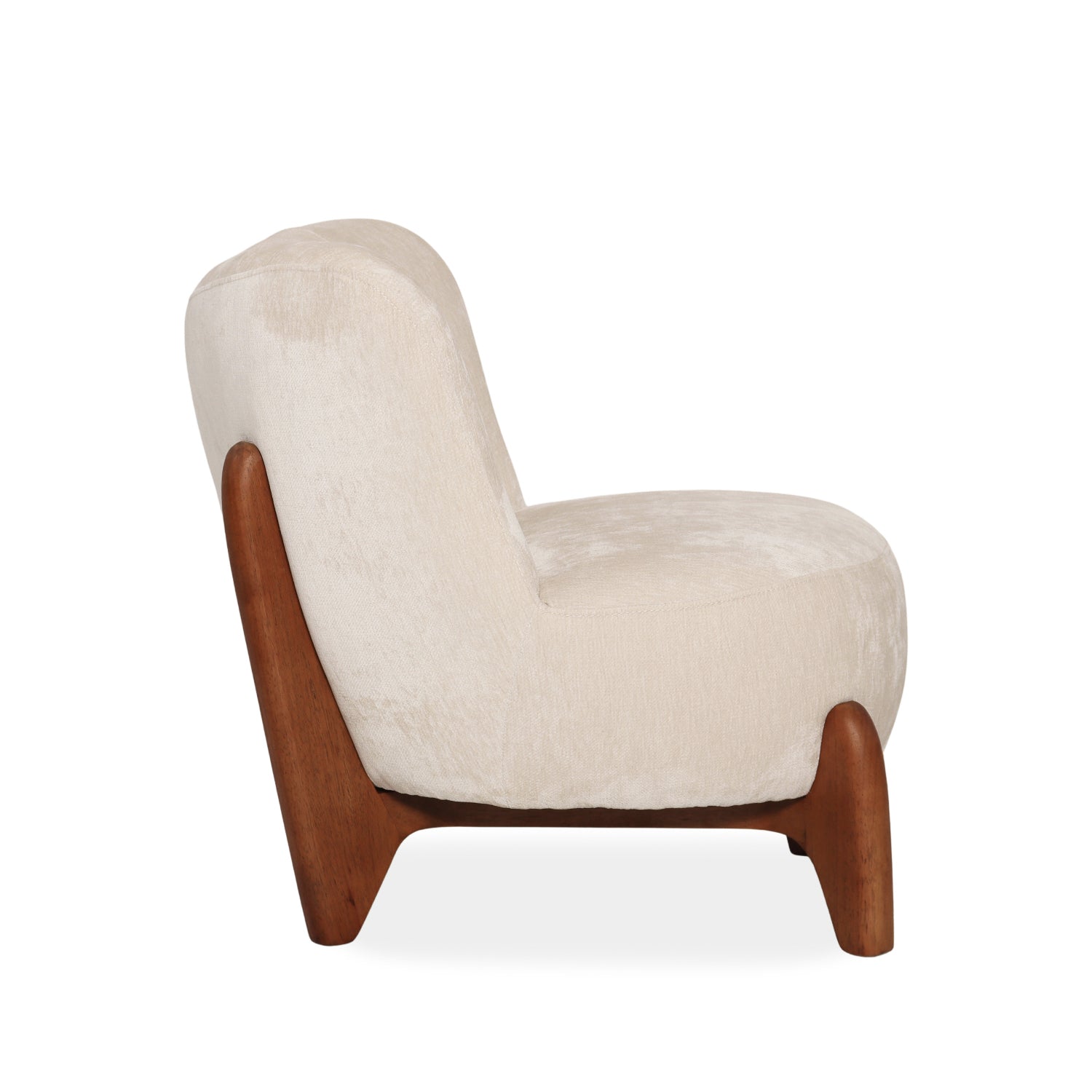 Marin Lounge Chair - Ivory Velour