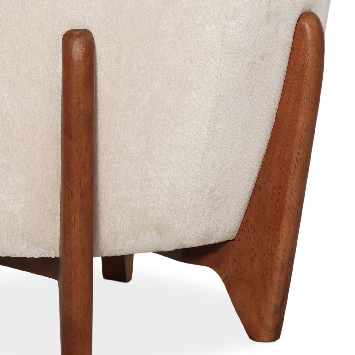 Marin Lounge Chair - Ivory Velour