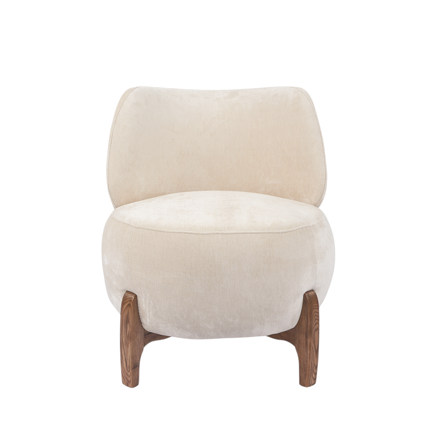 Plush Lounge Chair - Ivory Velour