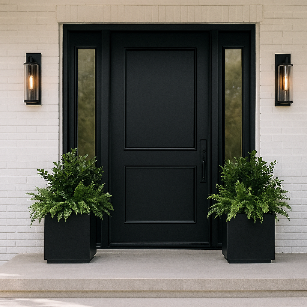 Metal Black Square Planter