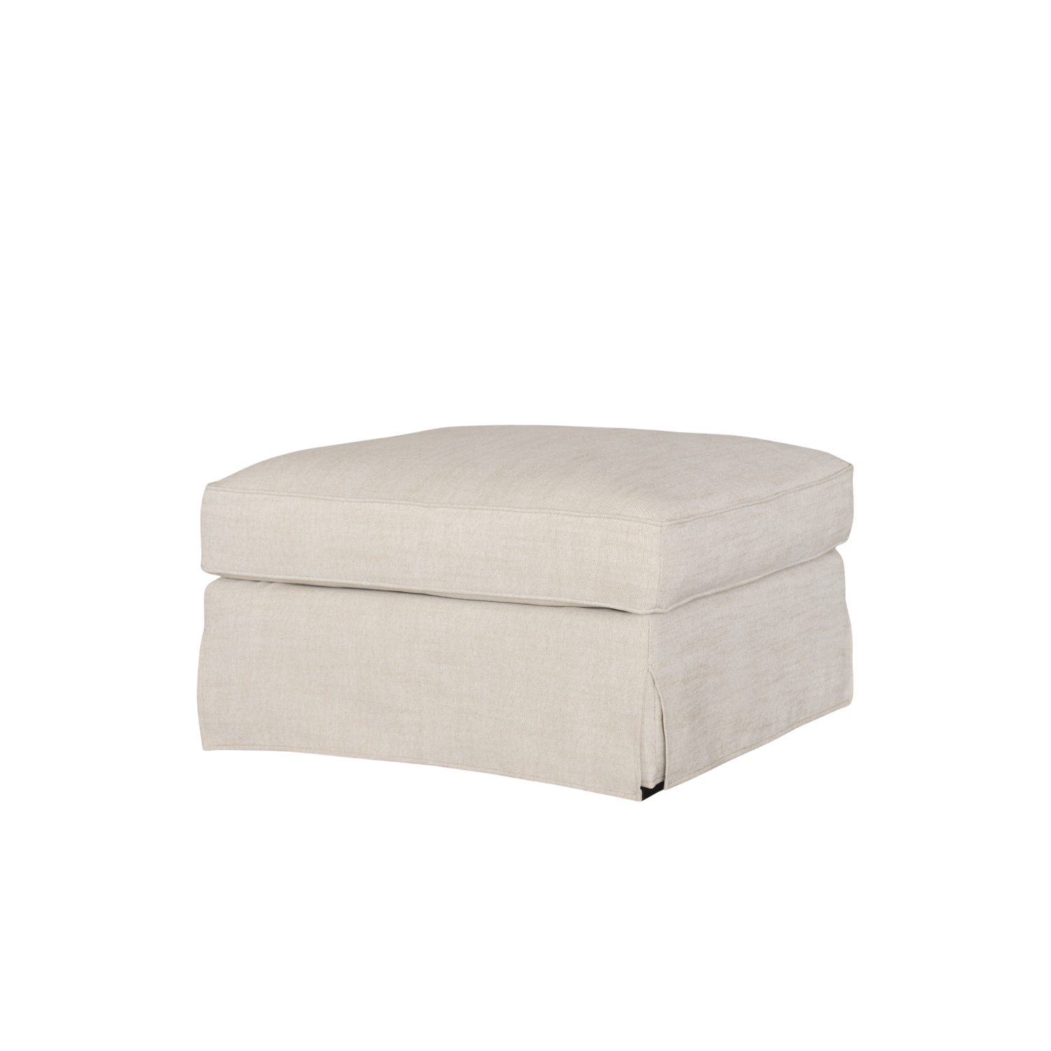 Denver Slipcover Ottoman - Linen Natural