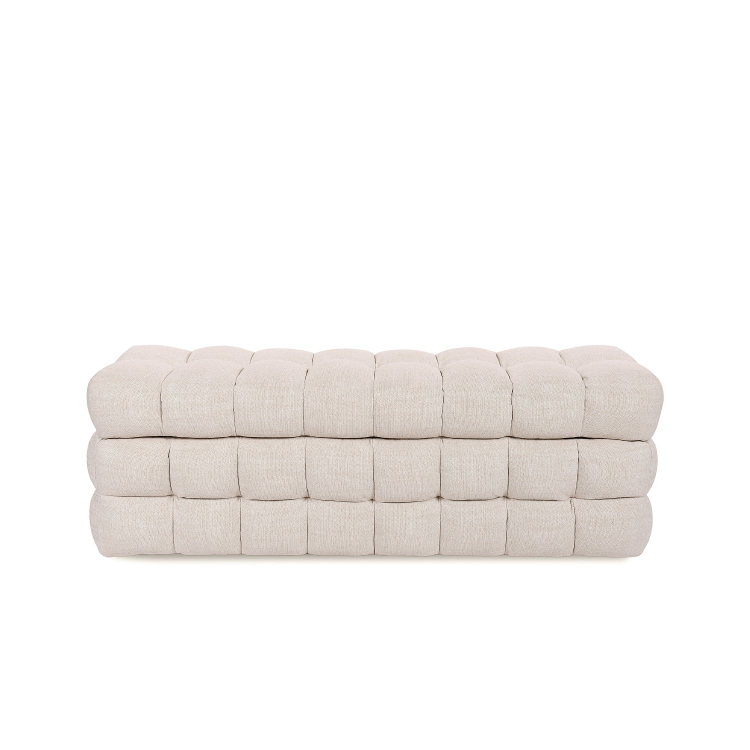 Marshmallow Storage Bench - Linen Natural