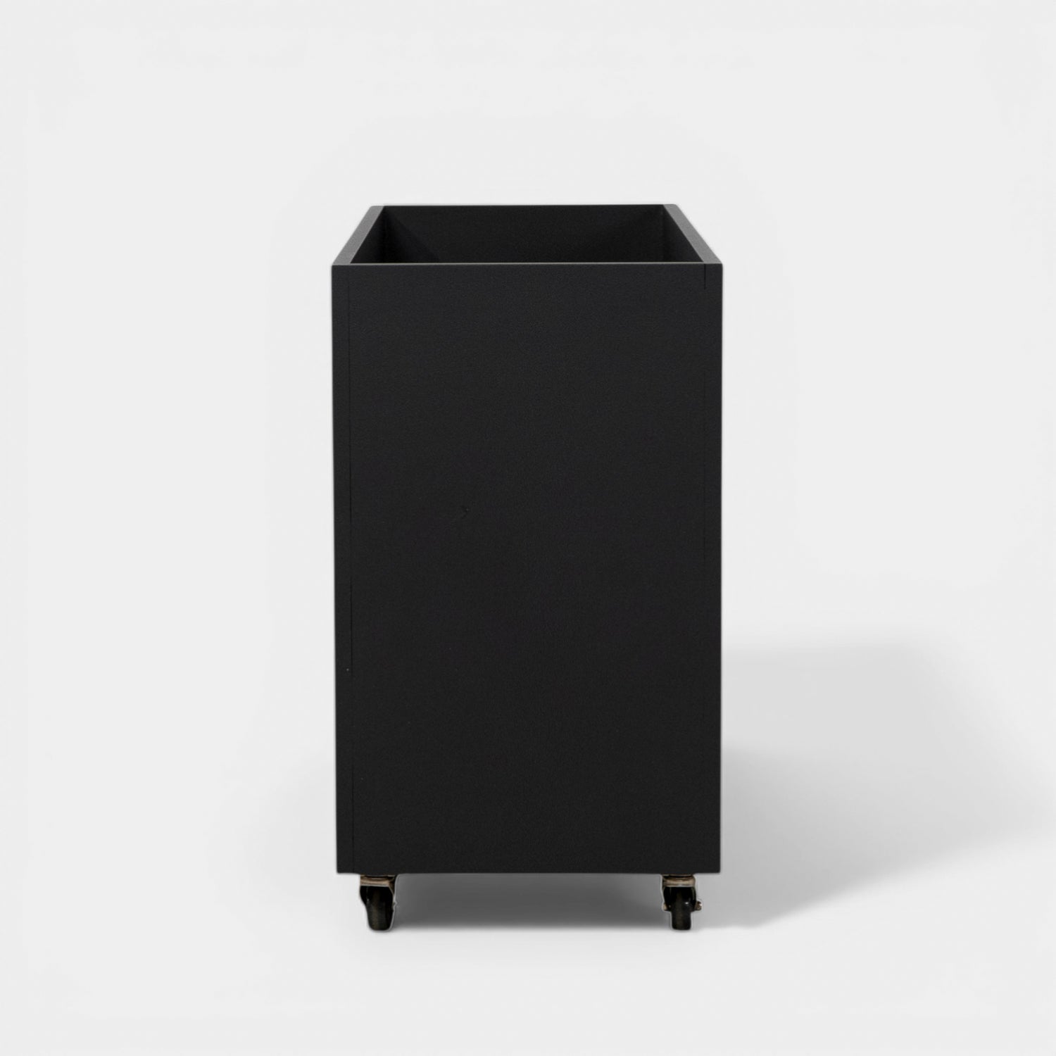 Hudson Metal 44" Rectangular Planter w/ Wheels - Matte Black