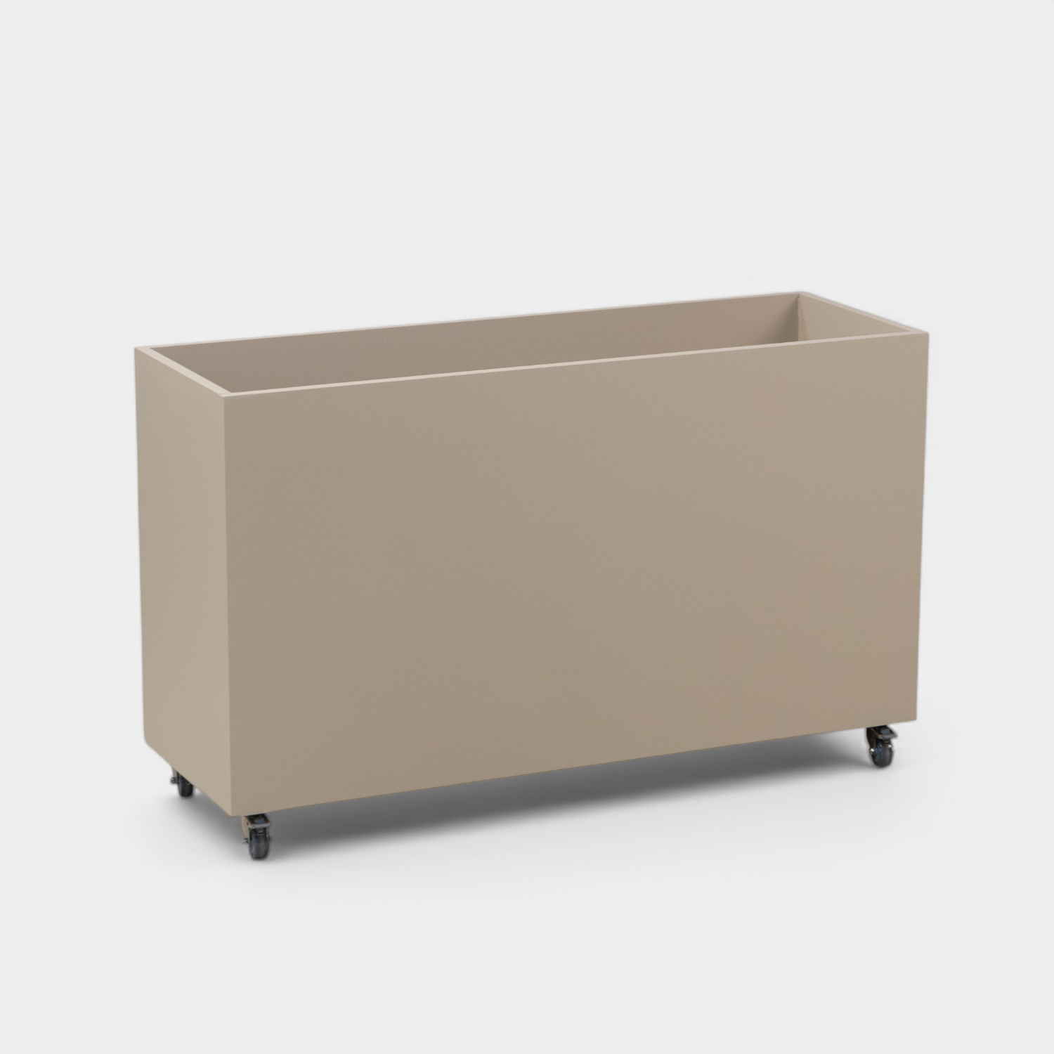 Hudson Metal 44" Rectangular Planter w/ Wheels - Taupe