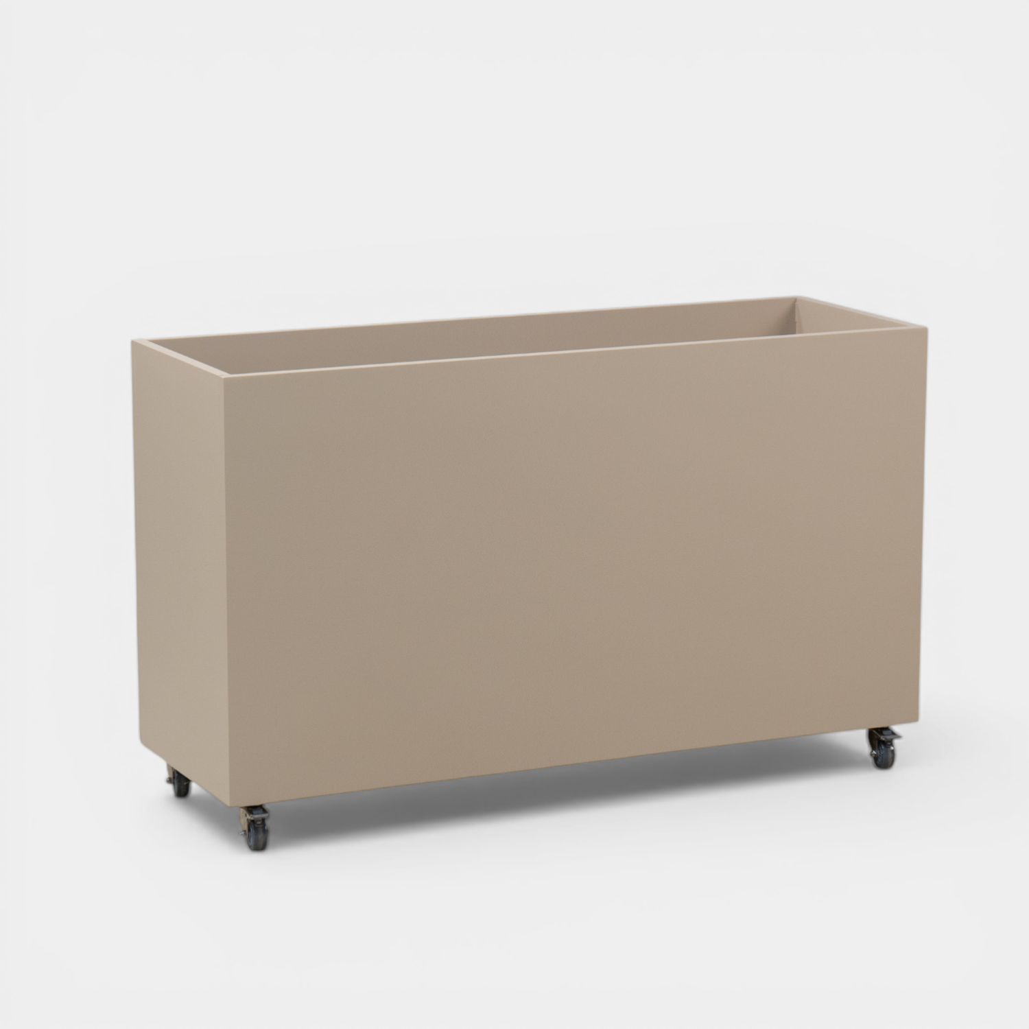 Hudson Metal 44" Rectangular Planter w/ Wheels - Taupe