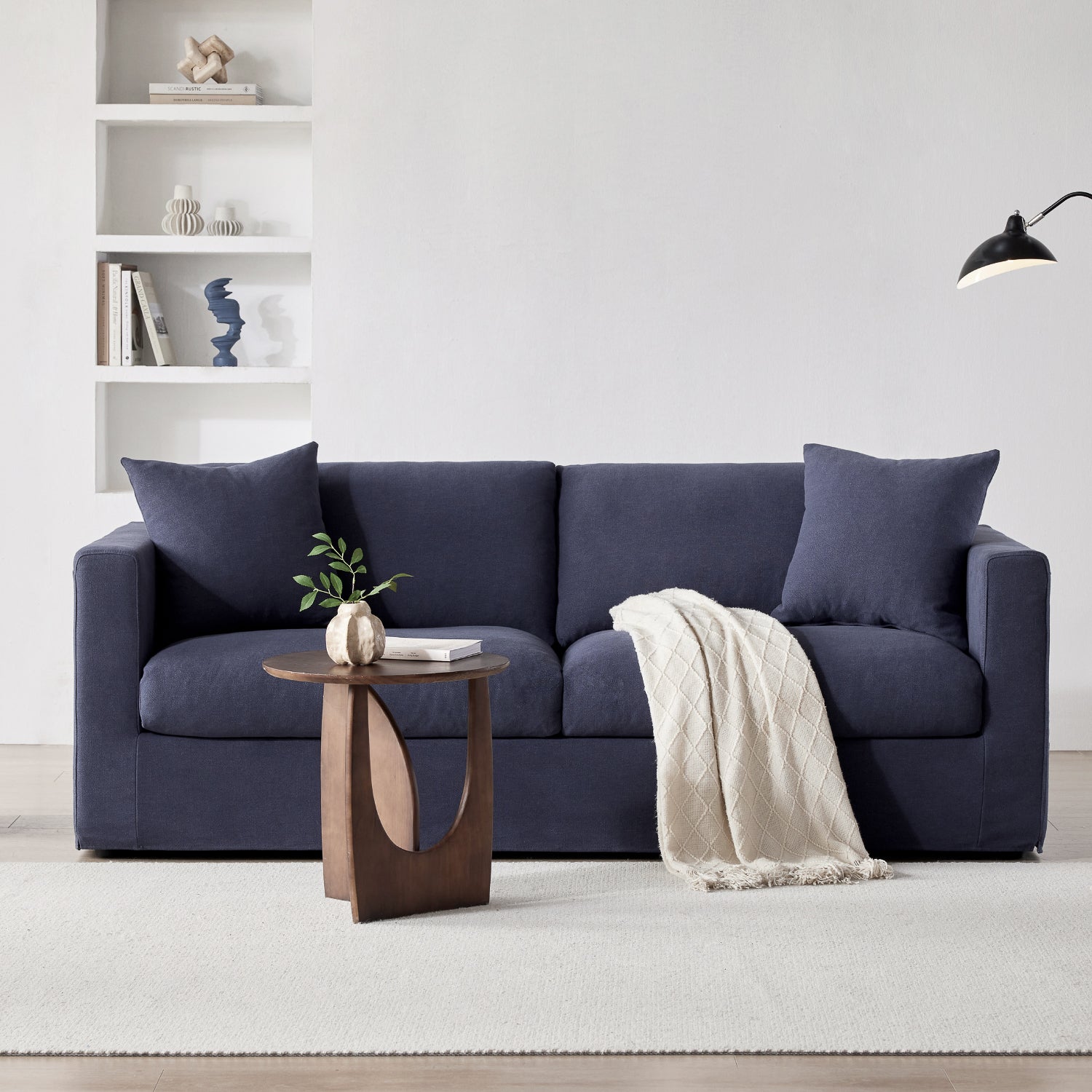 Bungalow 84" Linen Slipcover Sofa - Smoky Blue