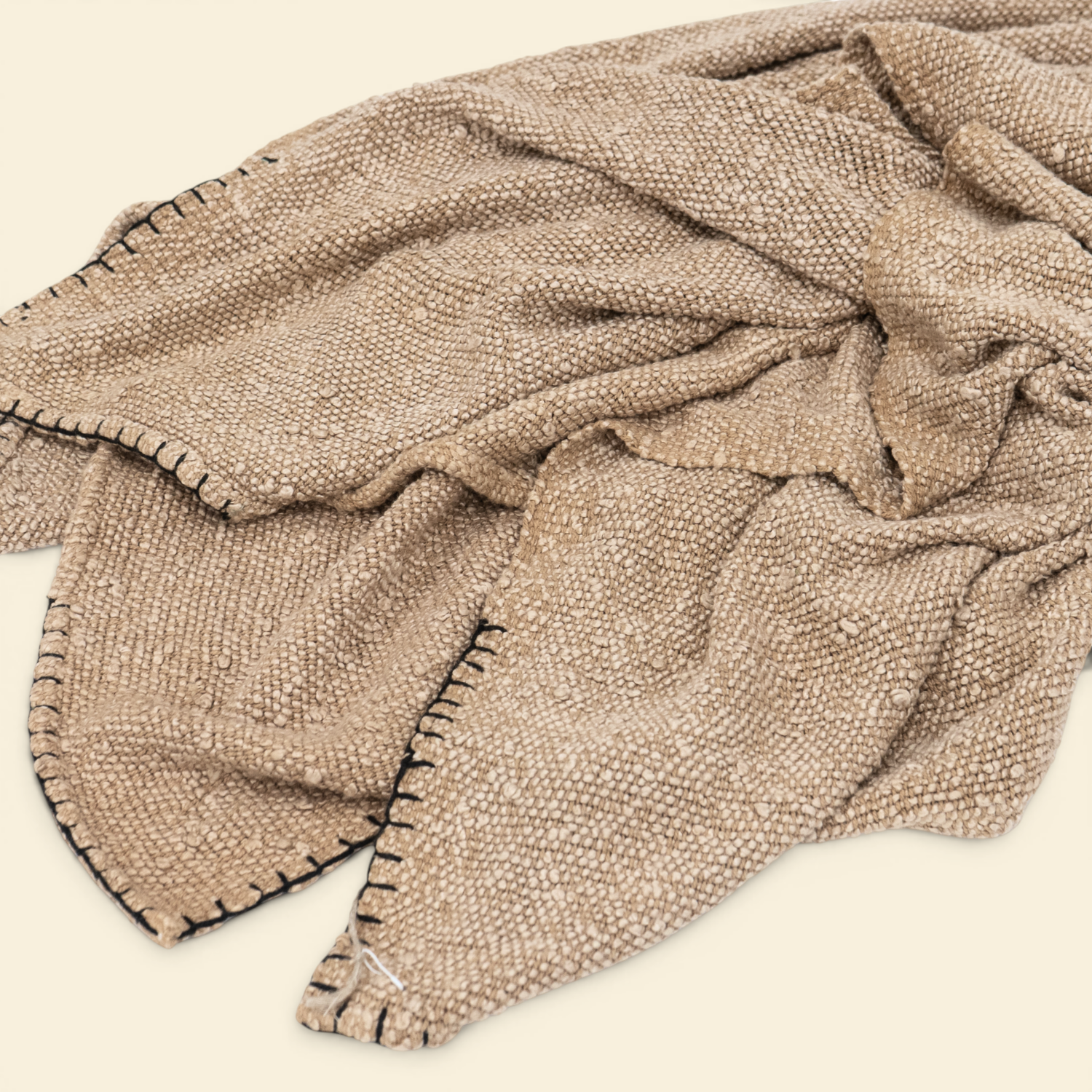 Cotton Boucle Throw - Oat