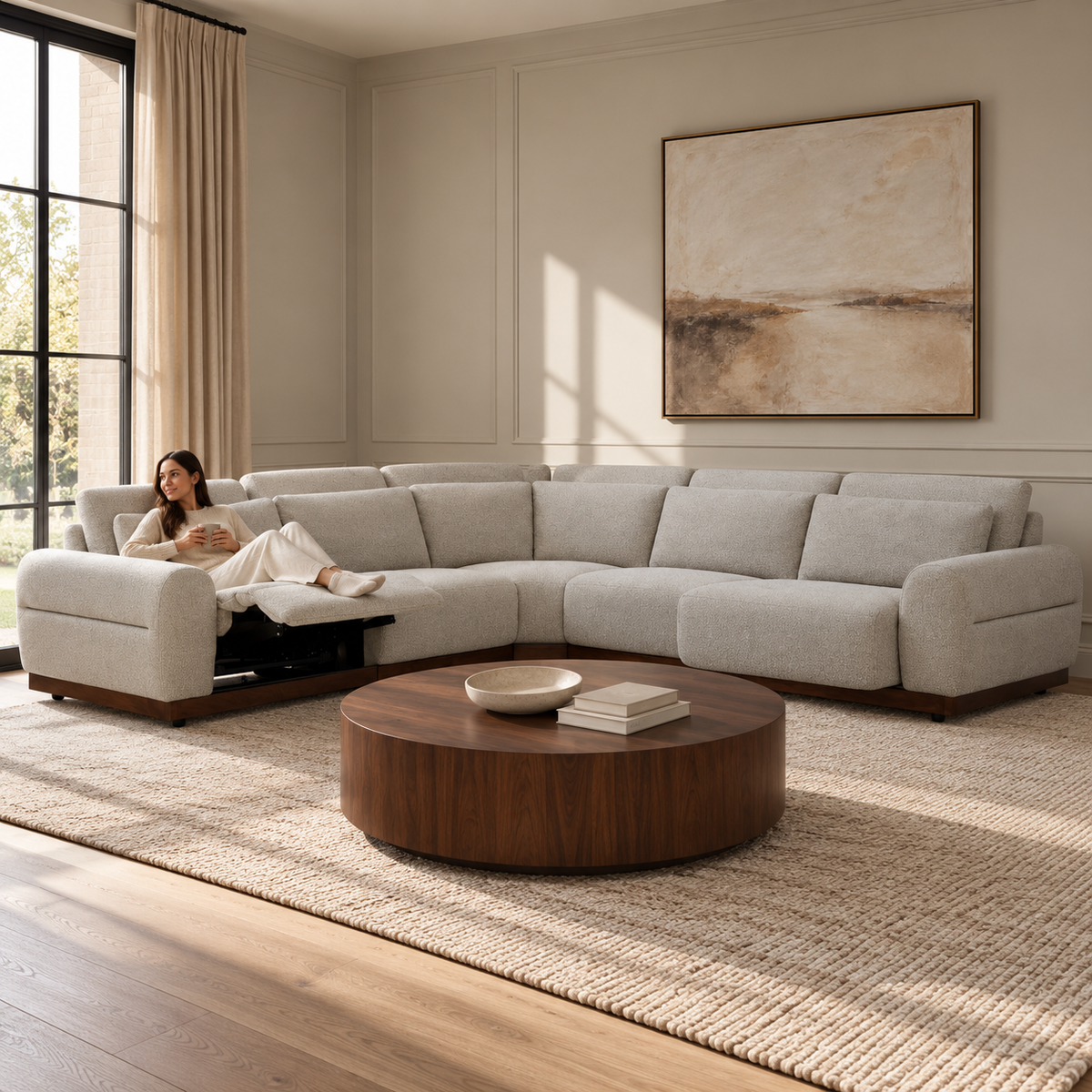 Westmount Reclining 5pc L-Shape Sectional - Tasmin Granite
