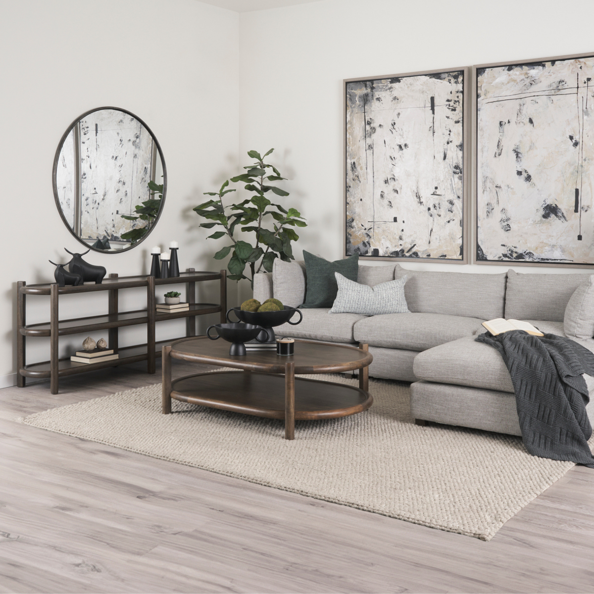 Emard Oval Espresso Wood Coffee Table