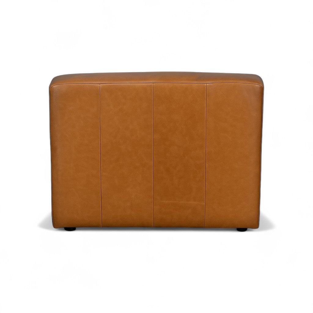 Aspen Distressed Cognac Leather Armless Lounge Chair