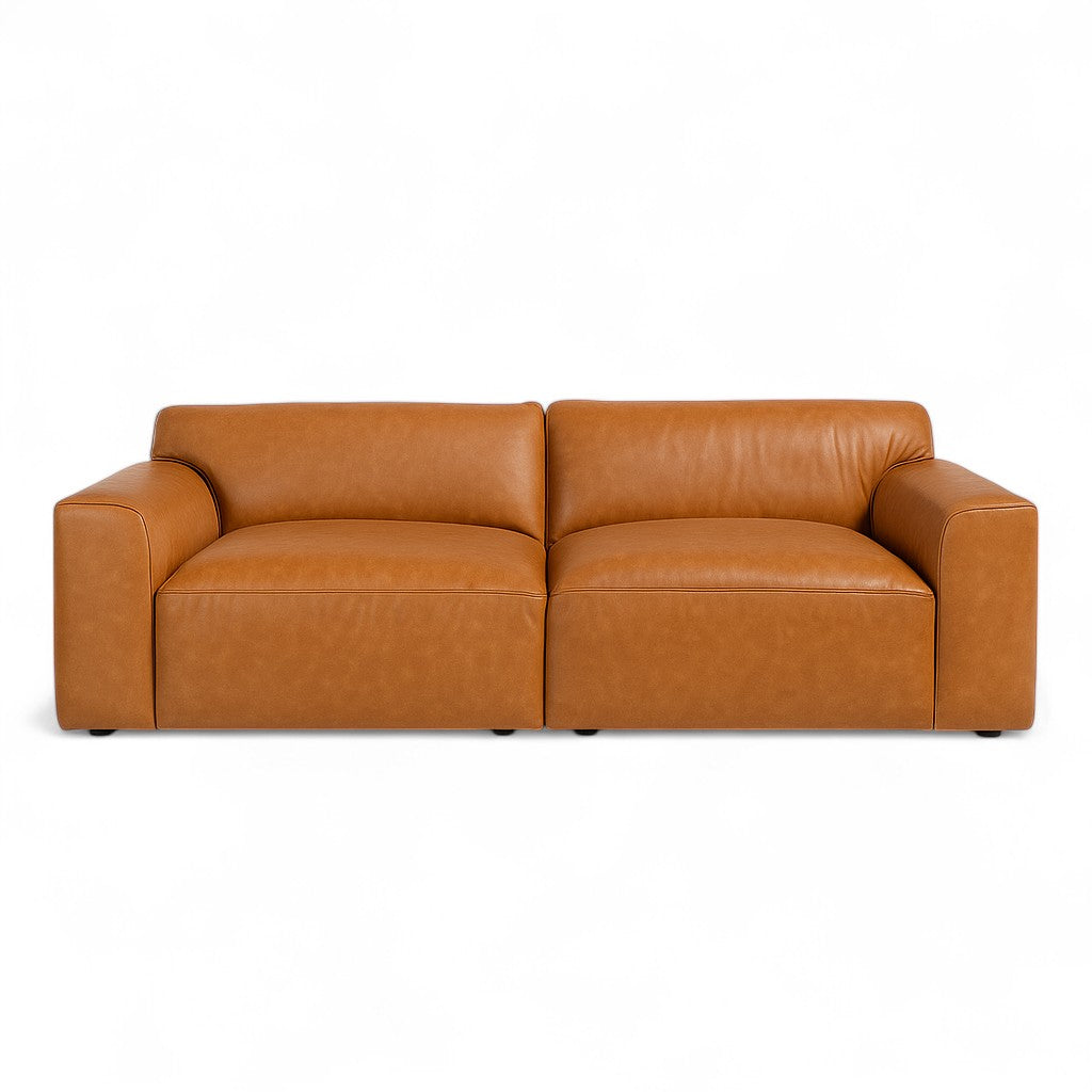 Aspen Distressed Cognac Leather 2 Seater Sofa
