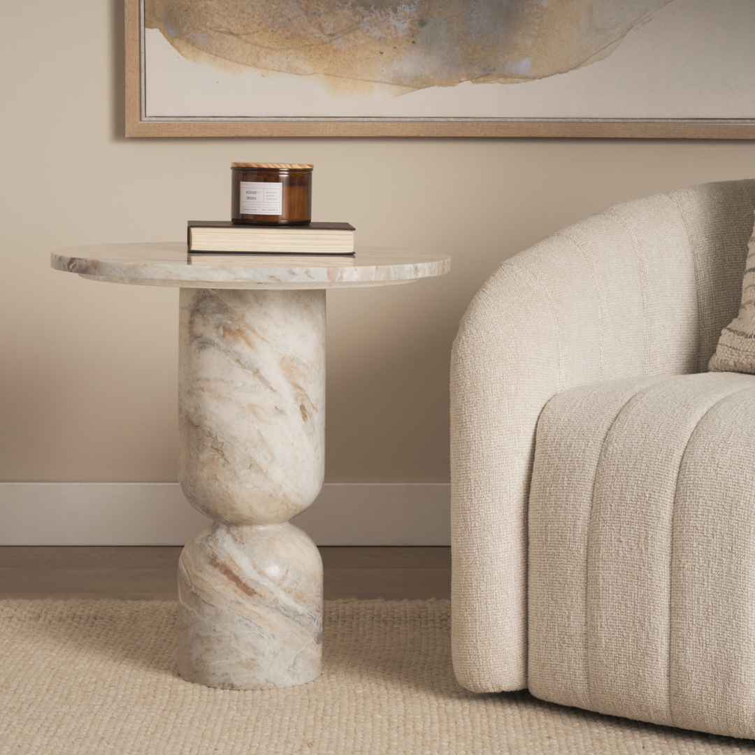 Monolith Pink Marble Side Table
