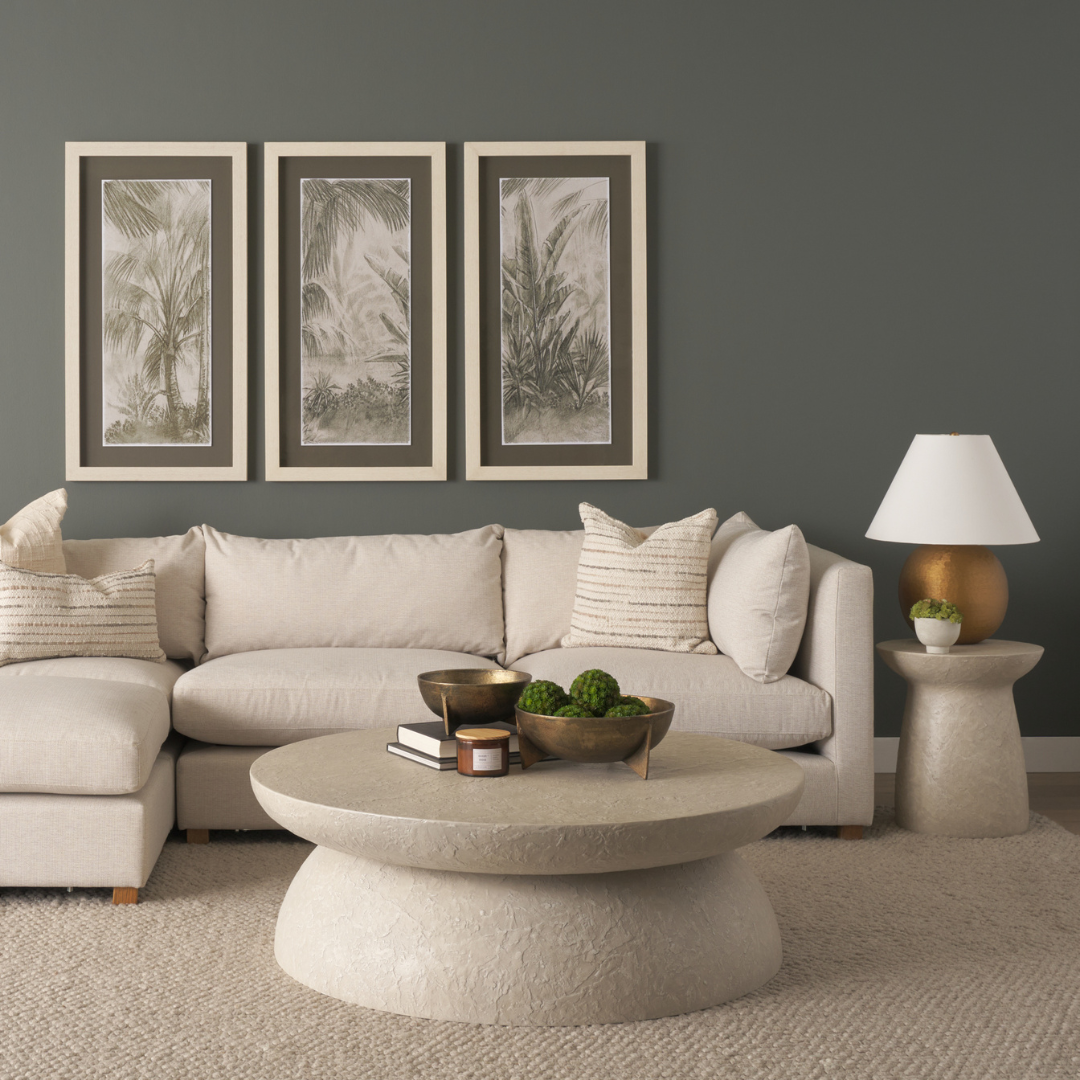 Driftstone Pillar Concrete 48" Round Coffee Table