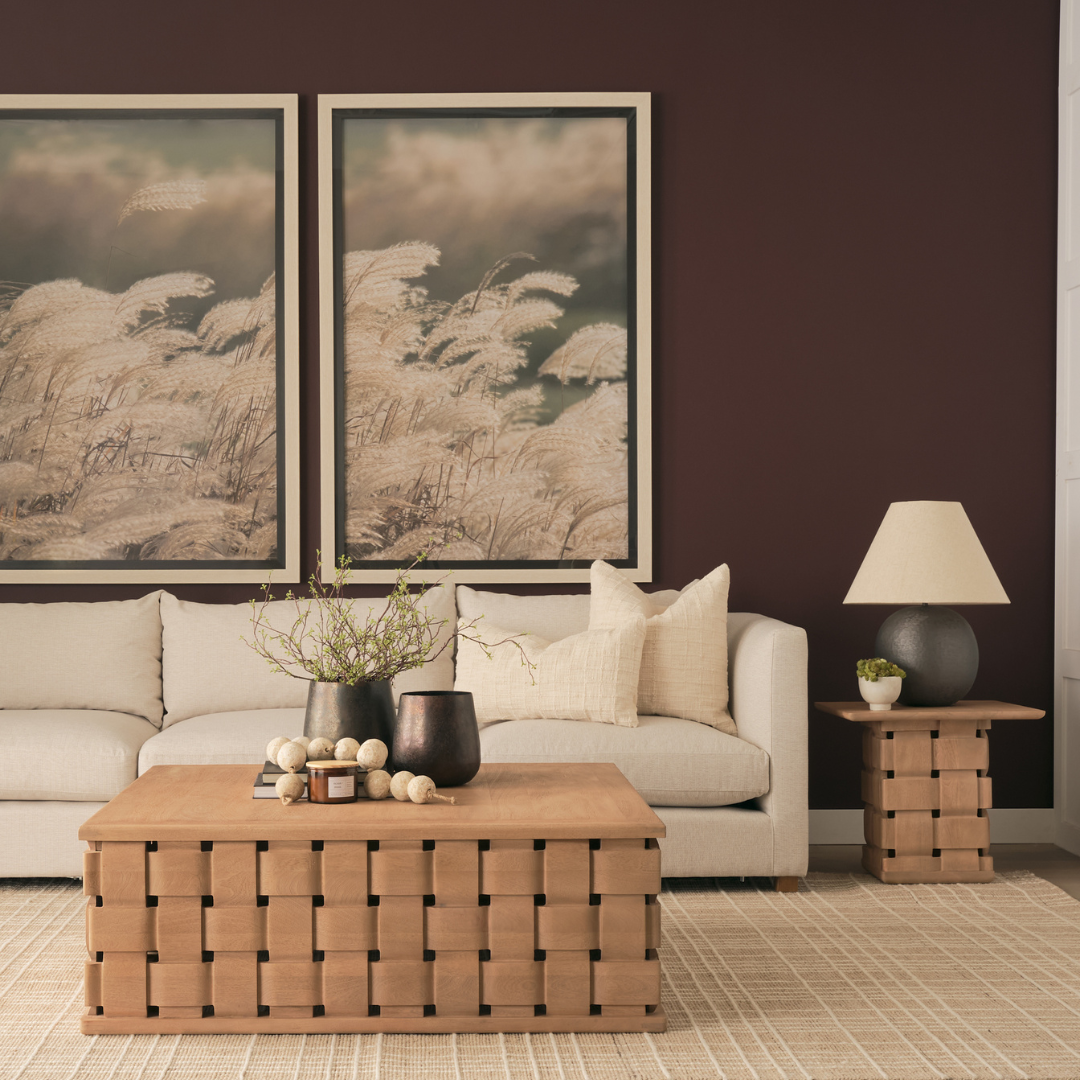 Arbor Weave Wood Coffee Table - Natural