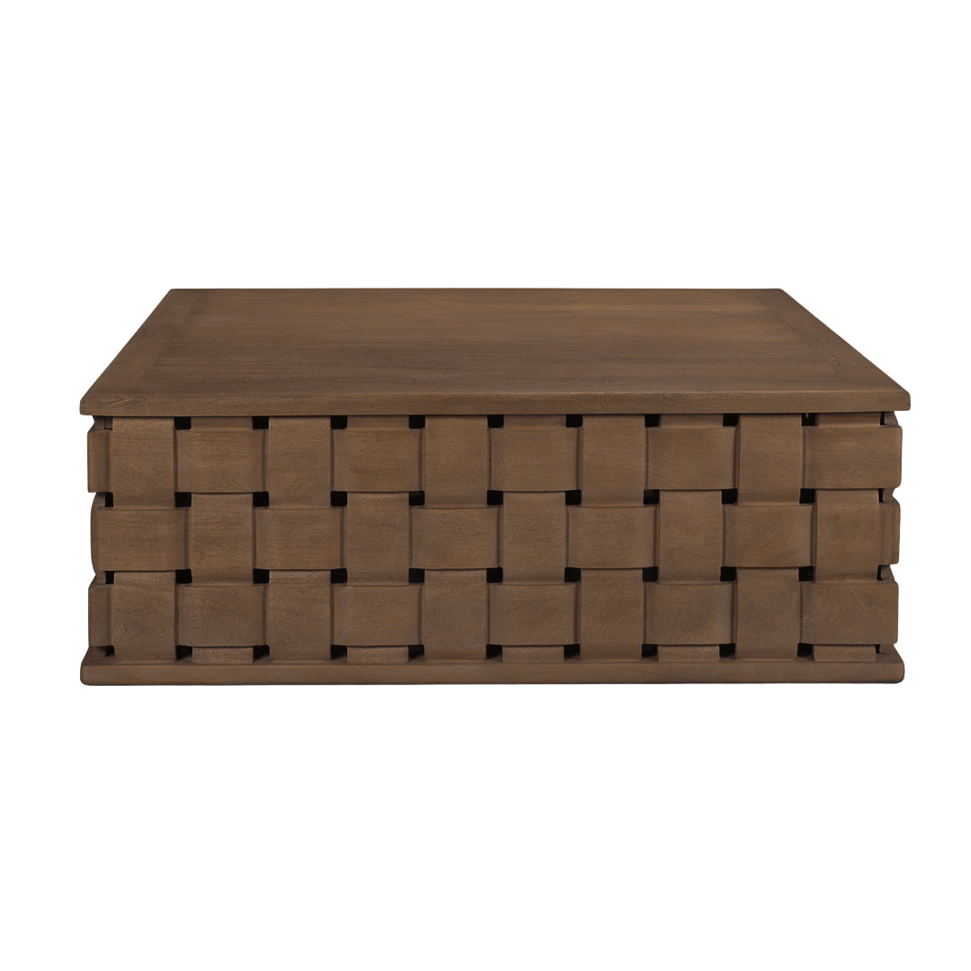 Arbor Weave Wood Coffee Table - Dark Brown