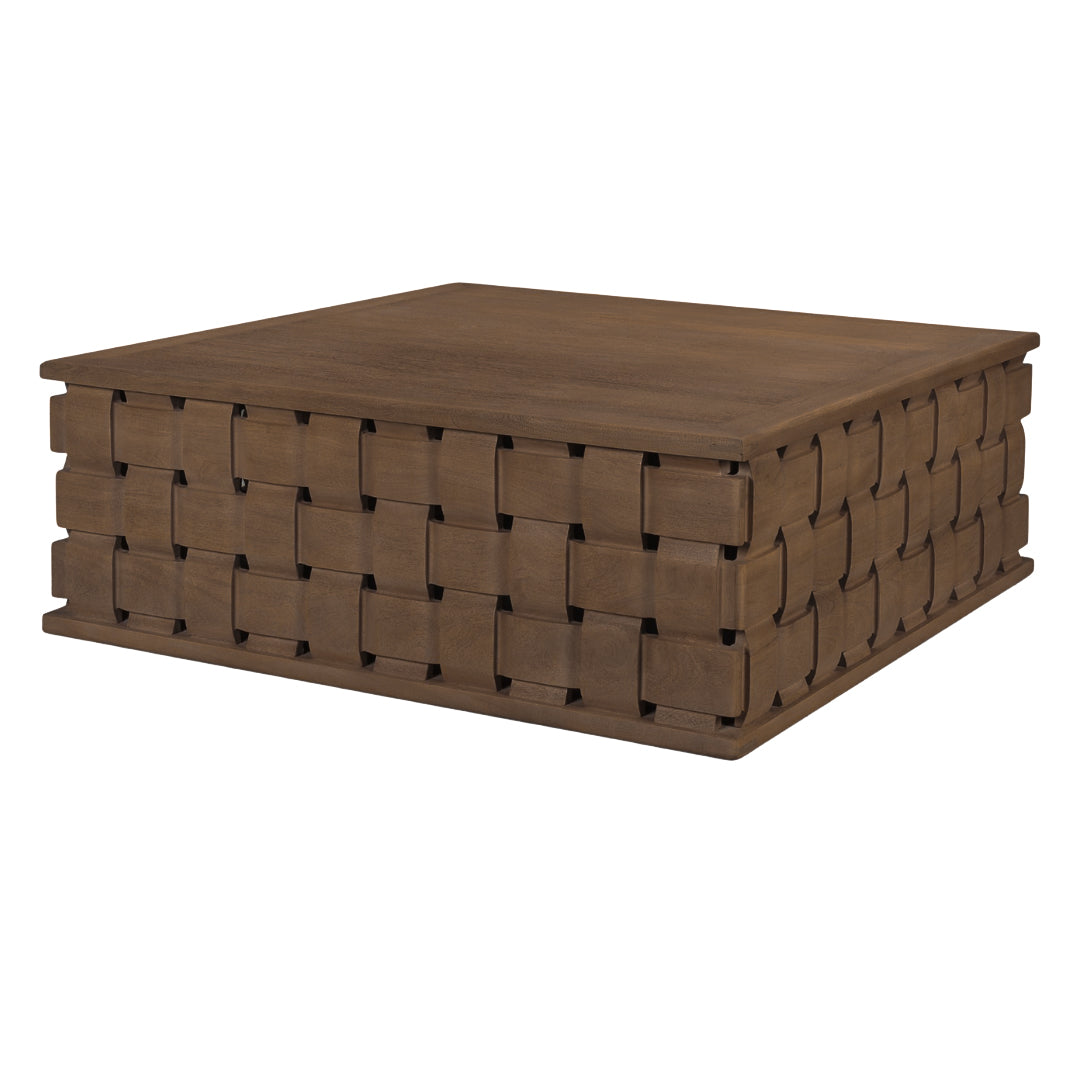Arbor Weave Wood Coffee Table - Dark Brown