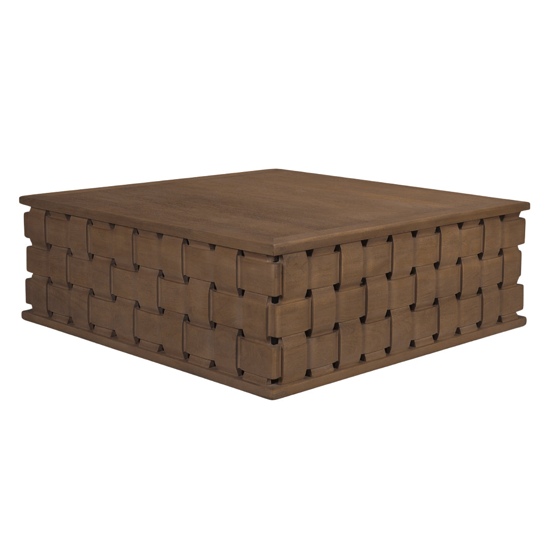 Arbor Weave Wood Coffee Table - Dark Brown