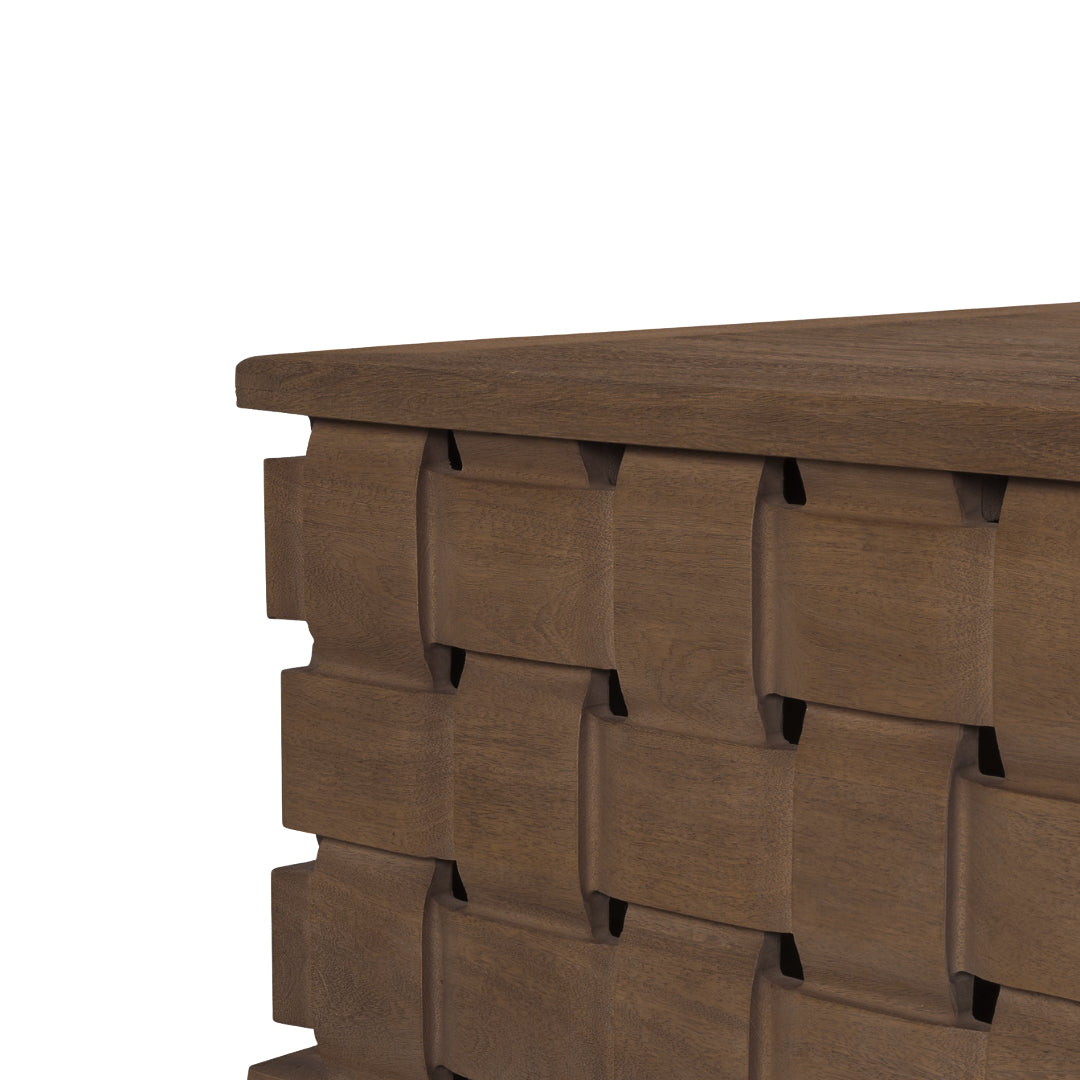 Arbor Weave Wood Coffee Table - Dark Brown