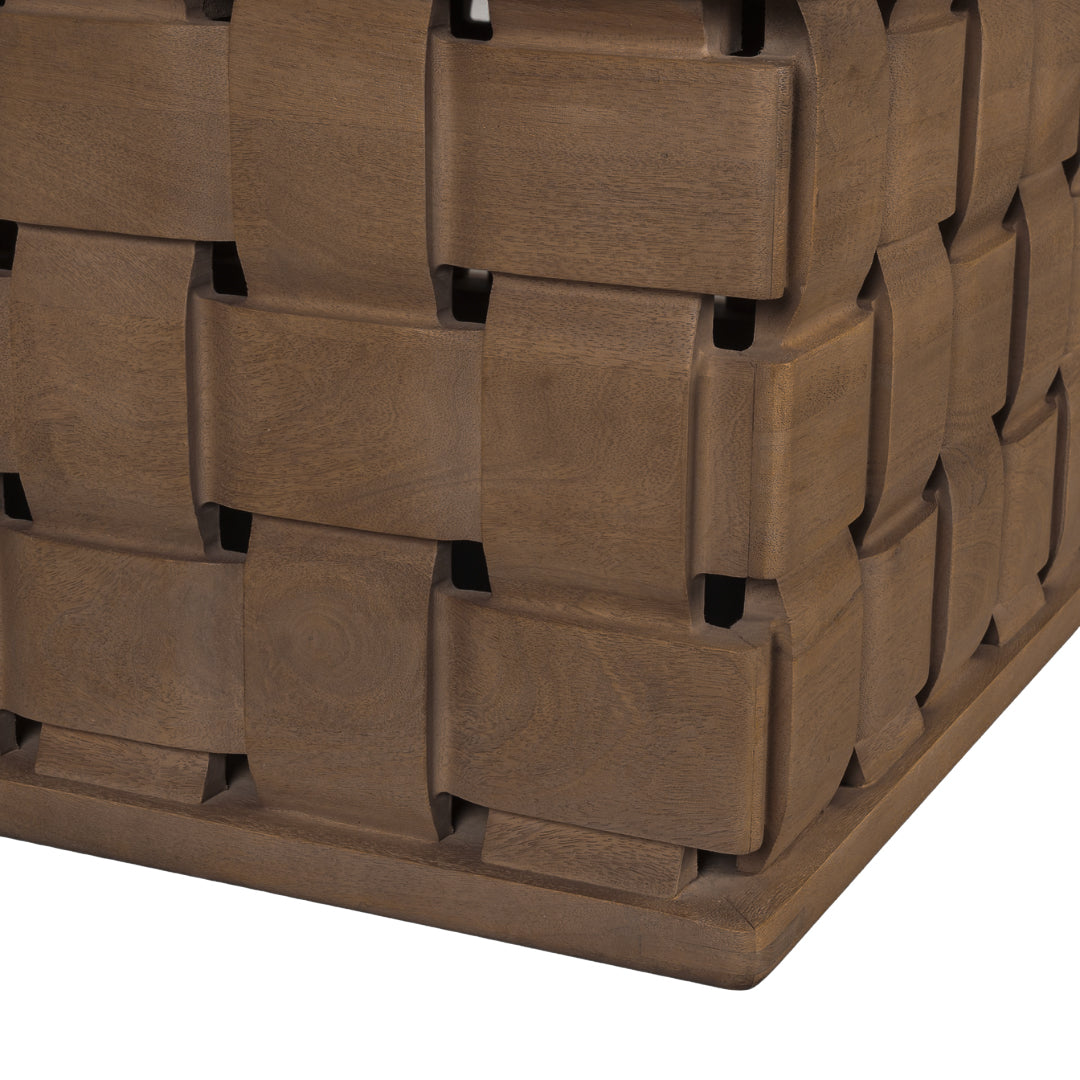 Arbor Weave Wood Coffee Table - Dark Brown