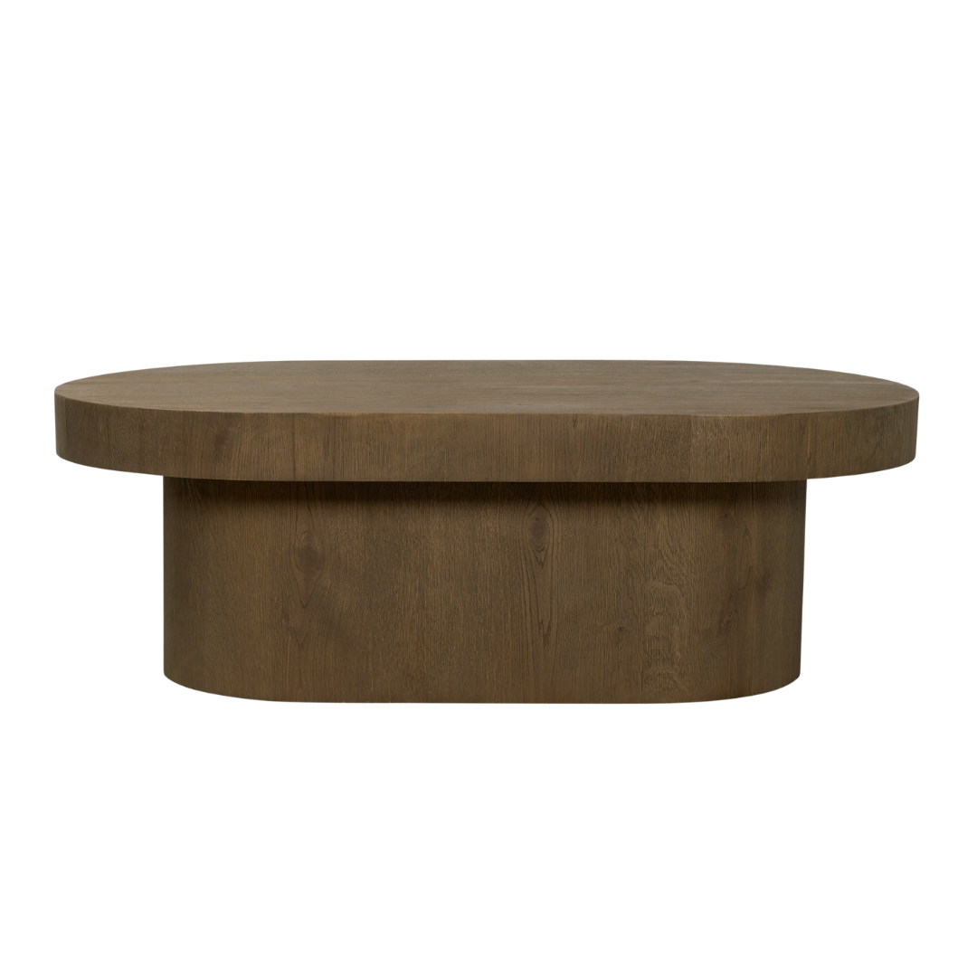 Noma Pedestal Wood 42" Oval Coffee Table