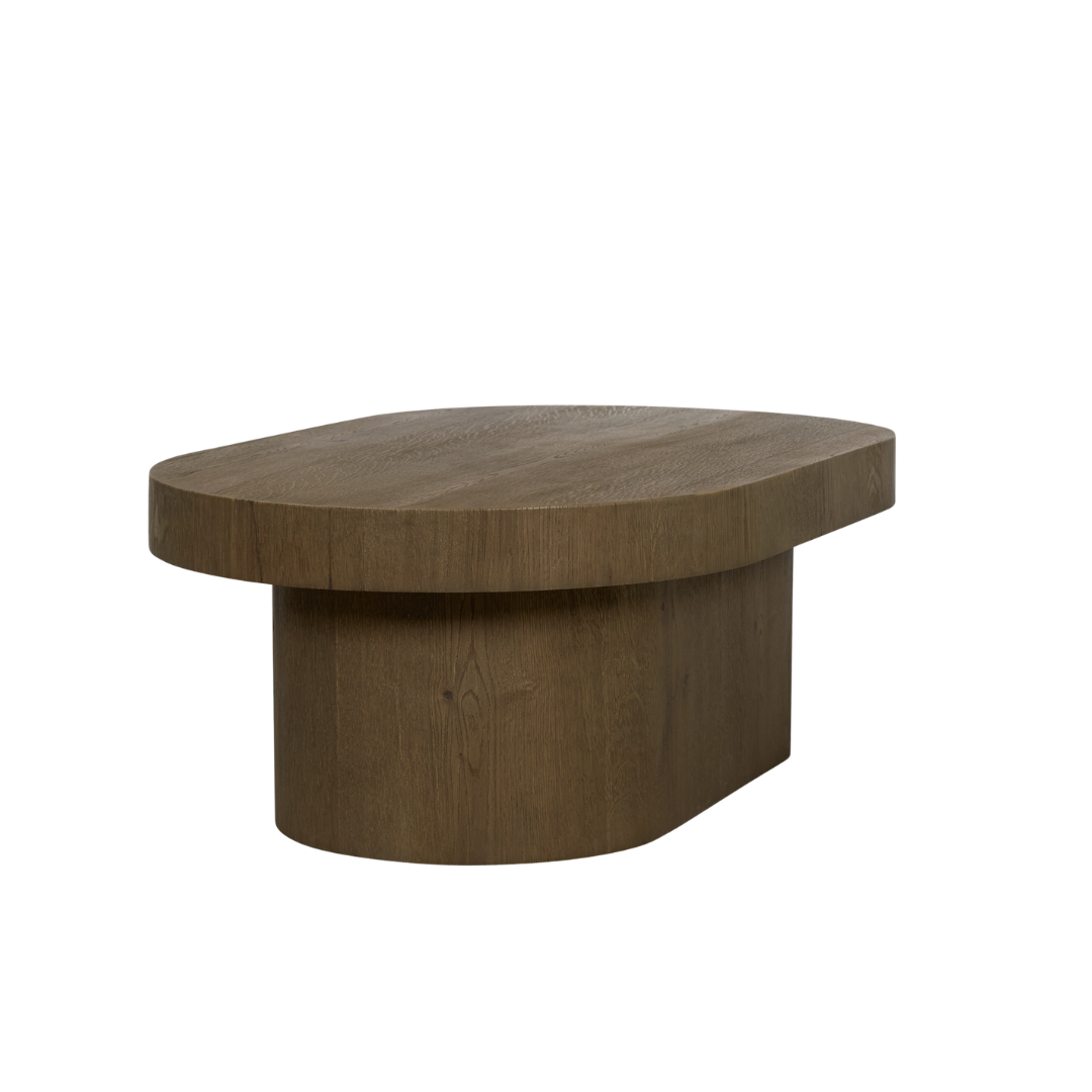 Noma Pedestal Wood 42" Oval Coffee Table