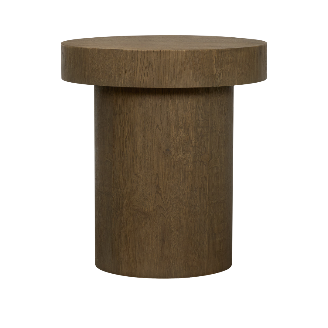 Noma Pedestal Wood 20" Side Table