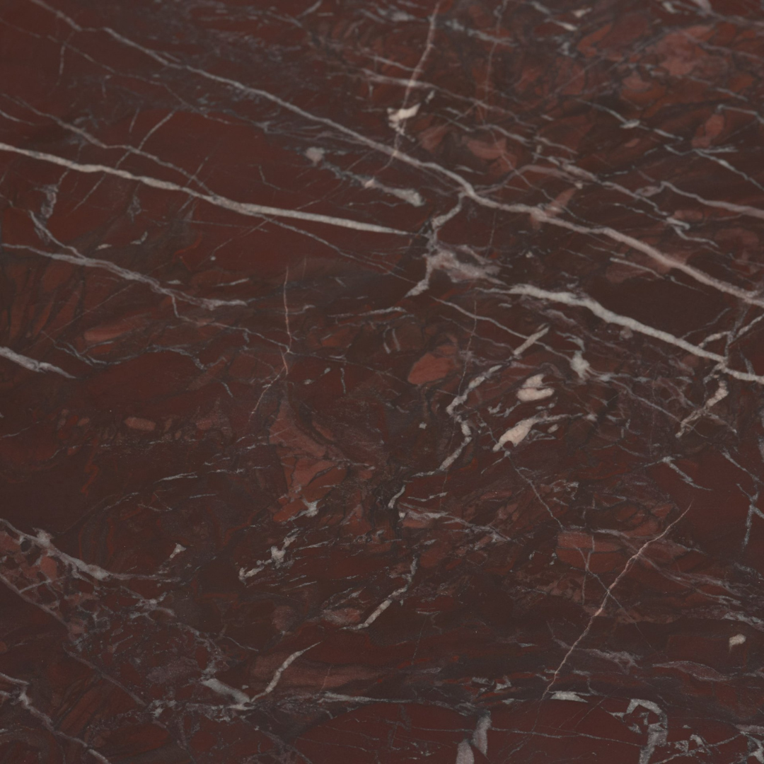 Halo Pedestal Marble Side Table - Rosso Red