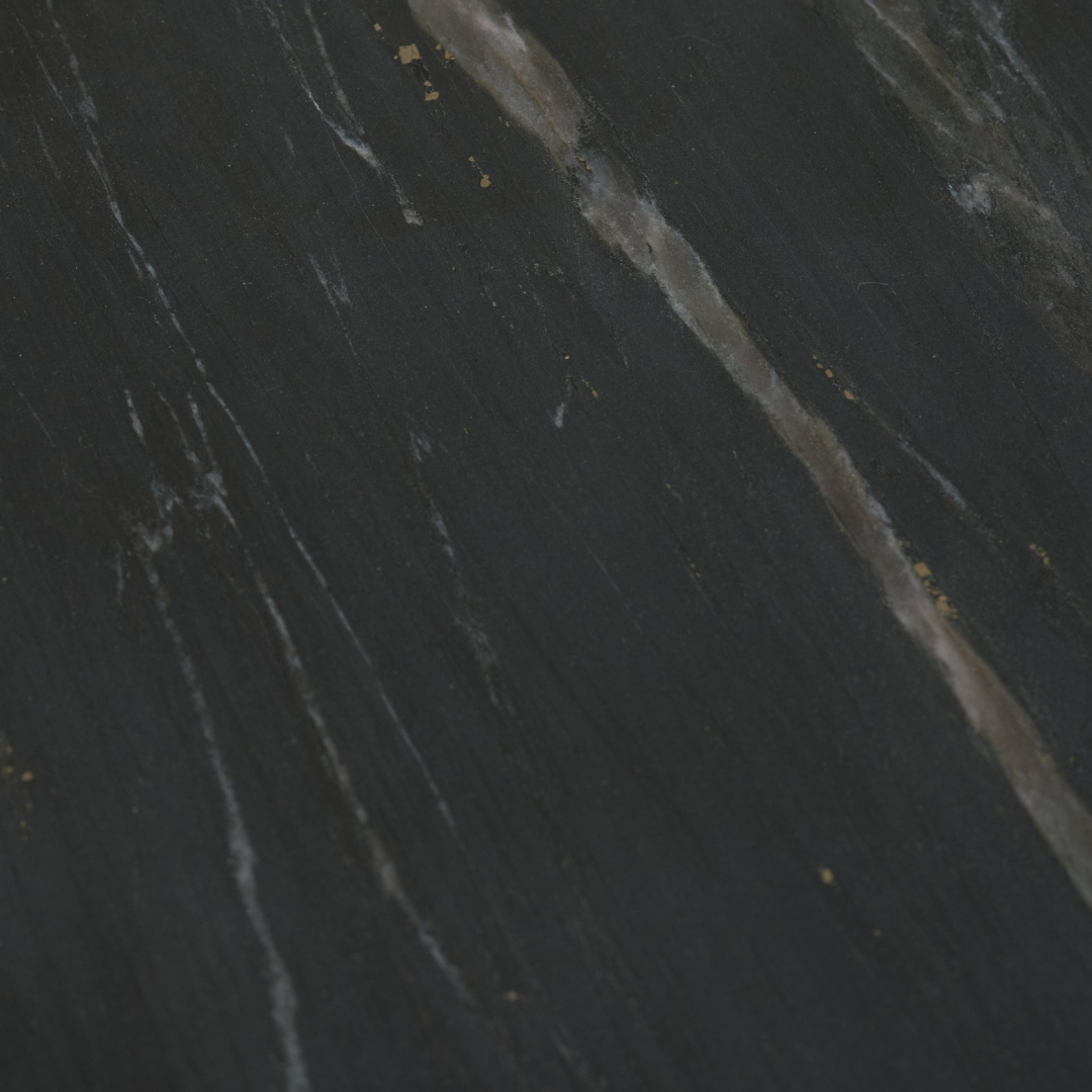 Halo Pedestal Marble Side Table - Black