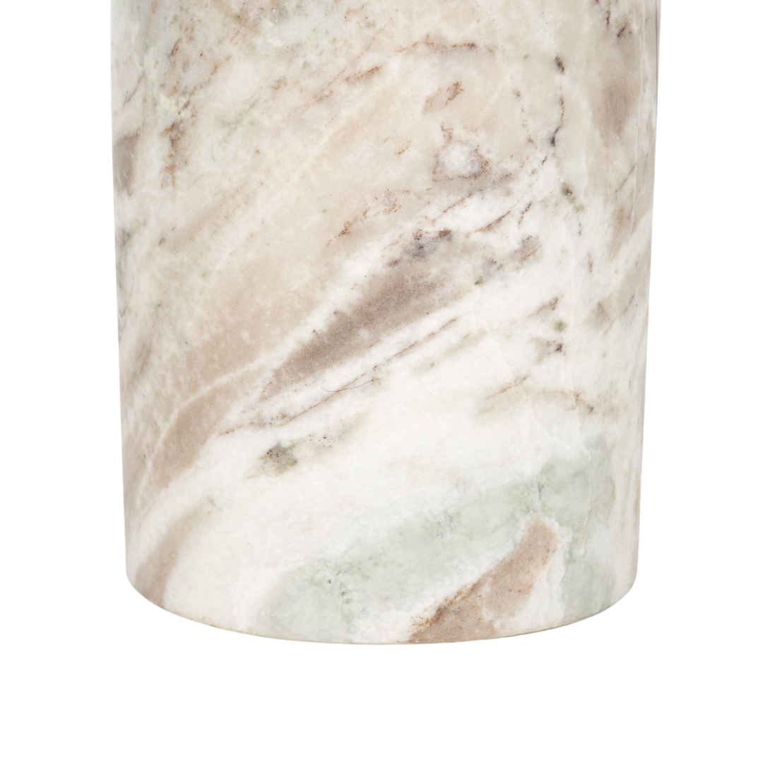 Halo Pedestal Marble Side Table - Pink