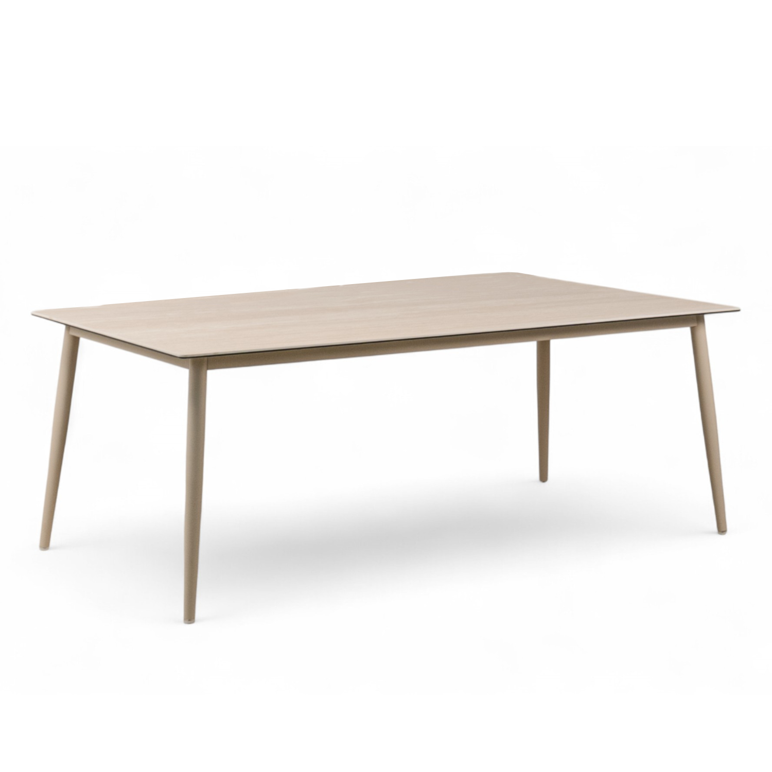 Alta Rectangular Taupe Ceramic Dining Table