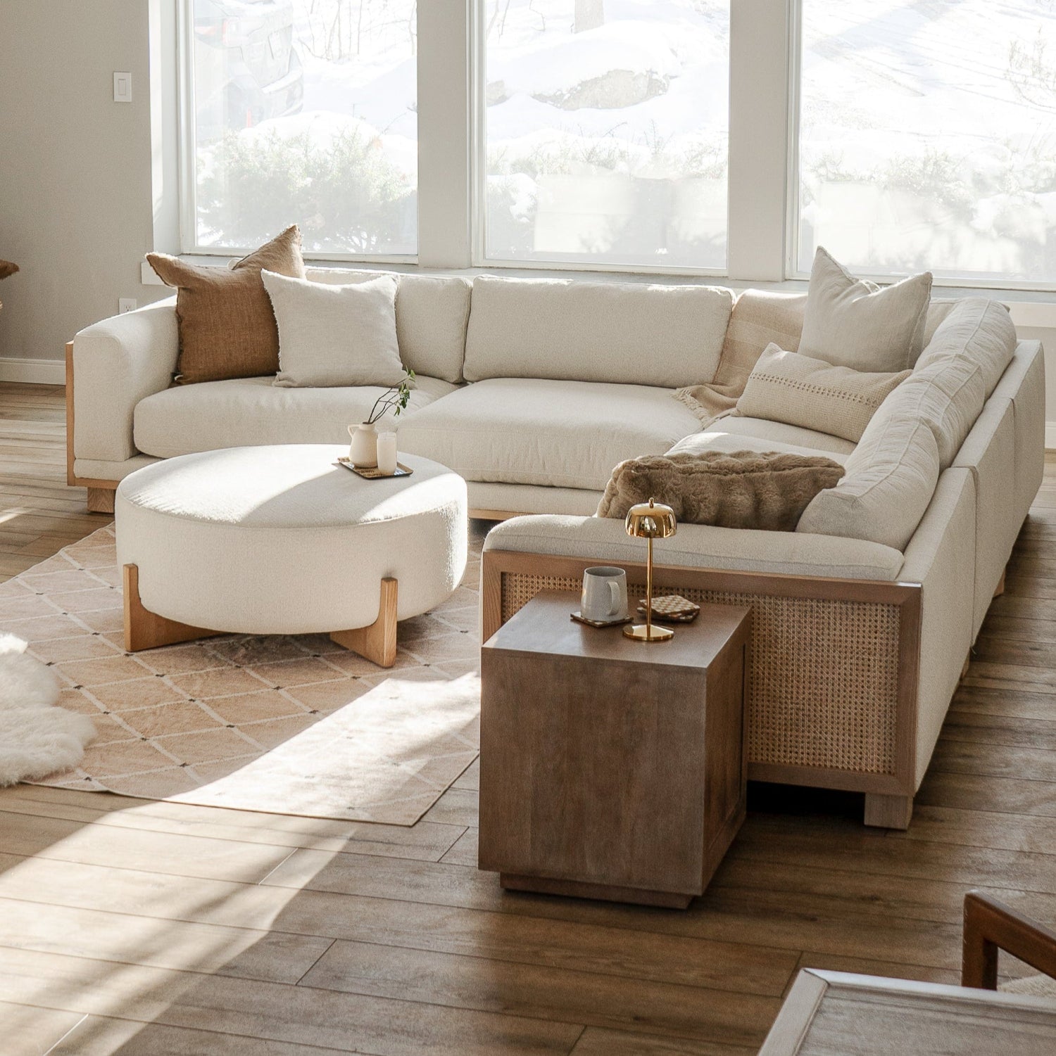 Cayman Mellow Ivory L-Shape Sectional
