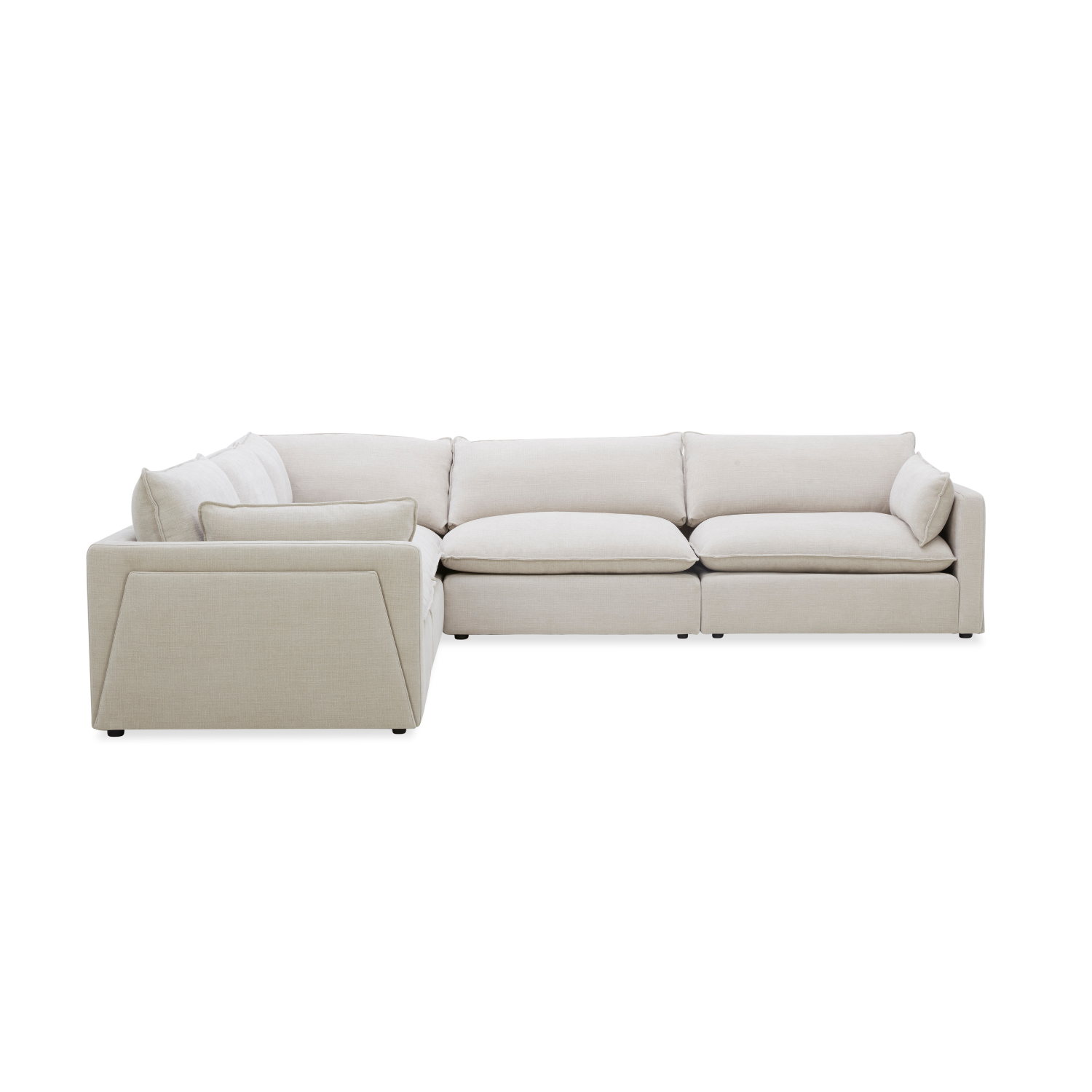 Capri L-Shape Sectional - Stone Grey Chenille
