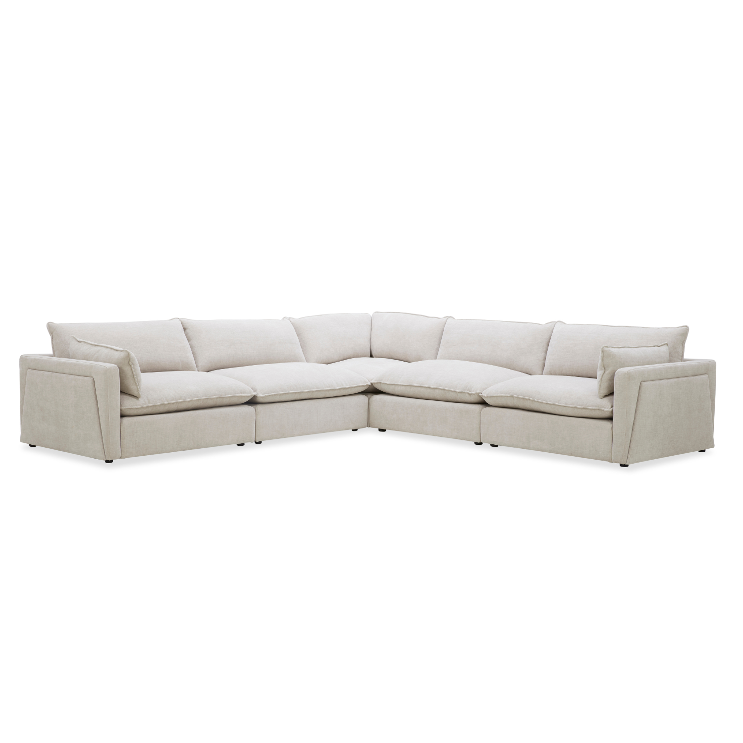 Capri L-Shape Sectional - Stone Grey Chenille