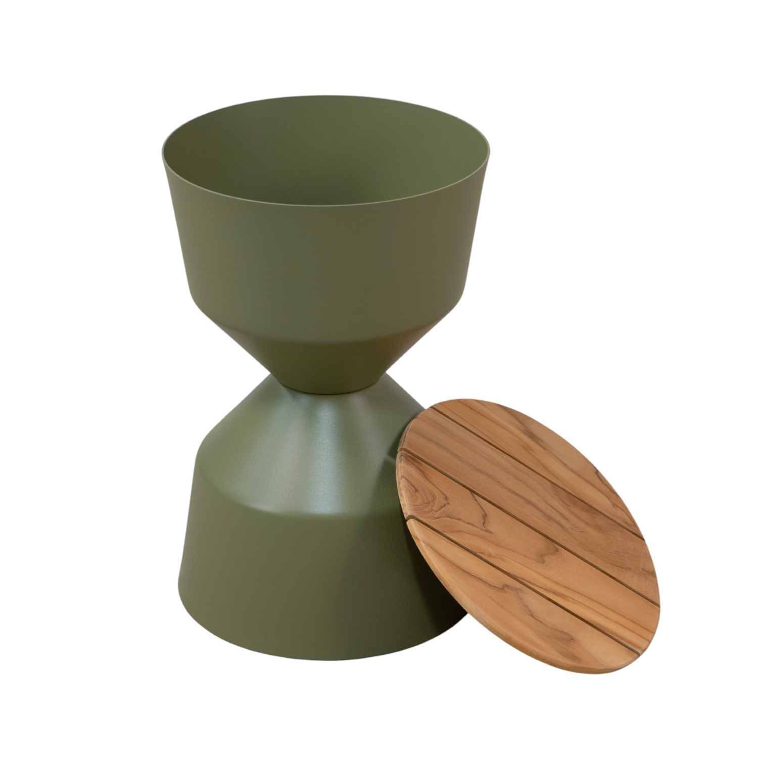 Sutton Ice Bucket End Table - Olive Green