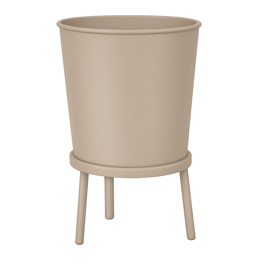 Hudson Metal Planter - Stone Taupe