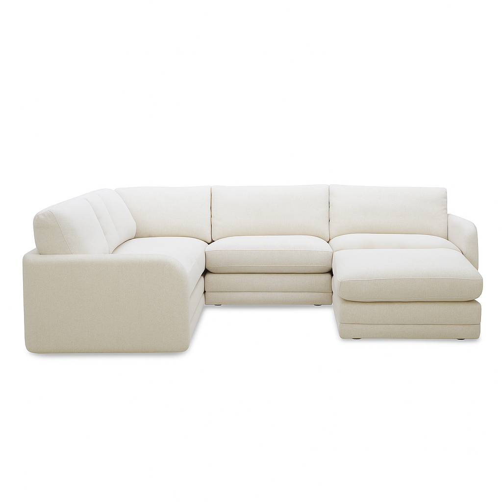 Banks L-Shape Sectional w/ Ottoman - Linen Weave