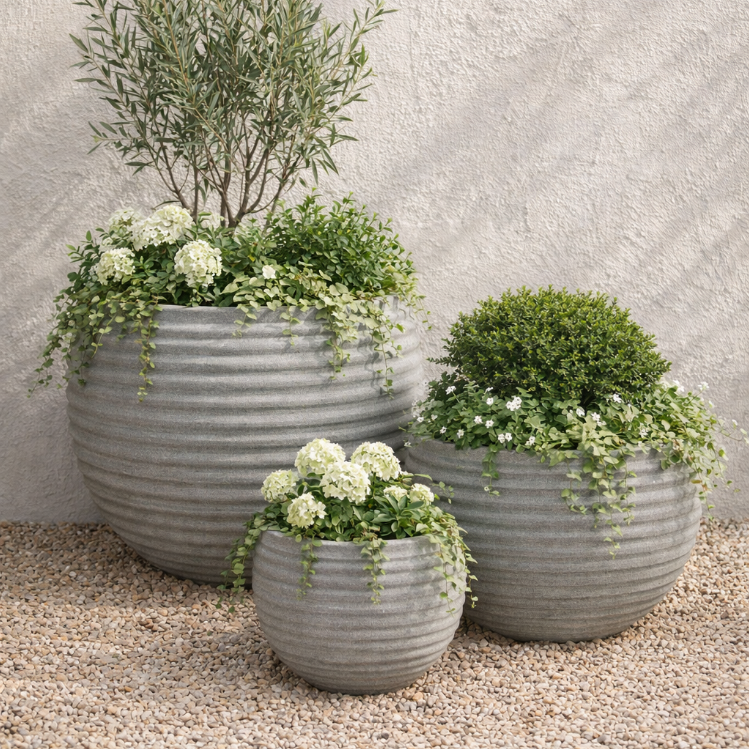 Welland Round Planter - Cement Grey