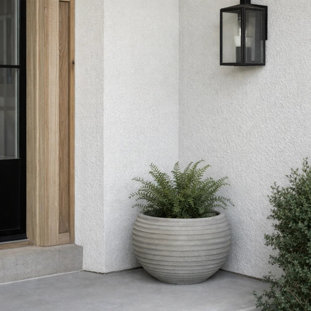 Welland Round Planter - Cement Grey