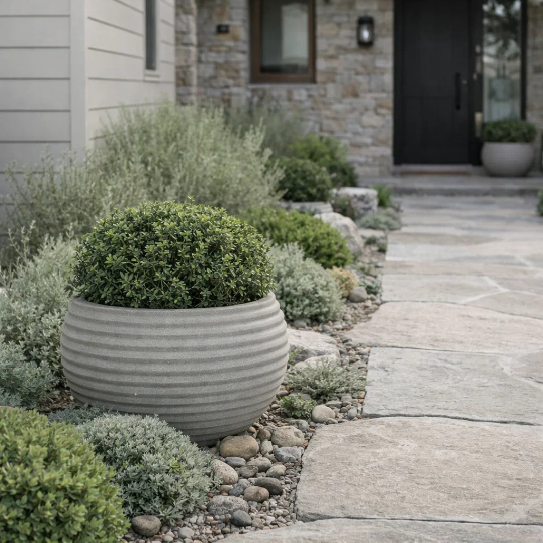 Welland Round Planter - Cement Grey