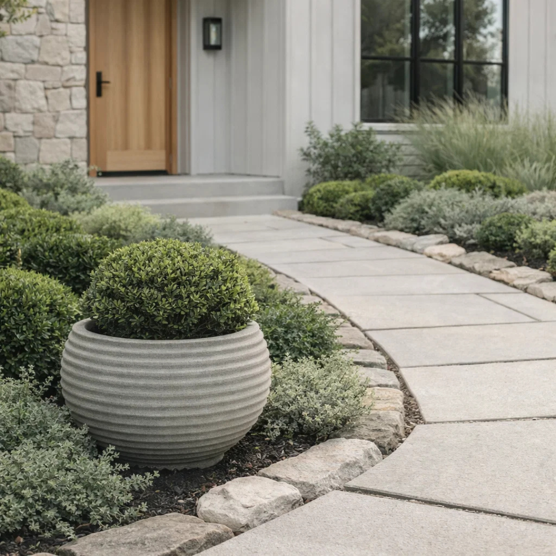 Welland Round Planter - Cement Grey