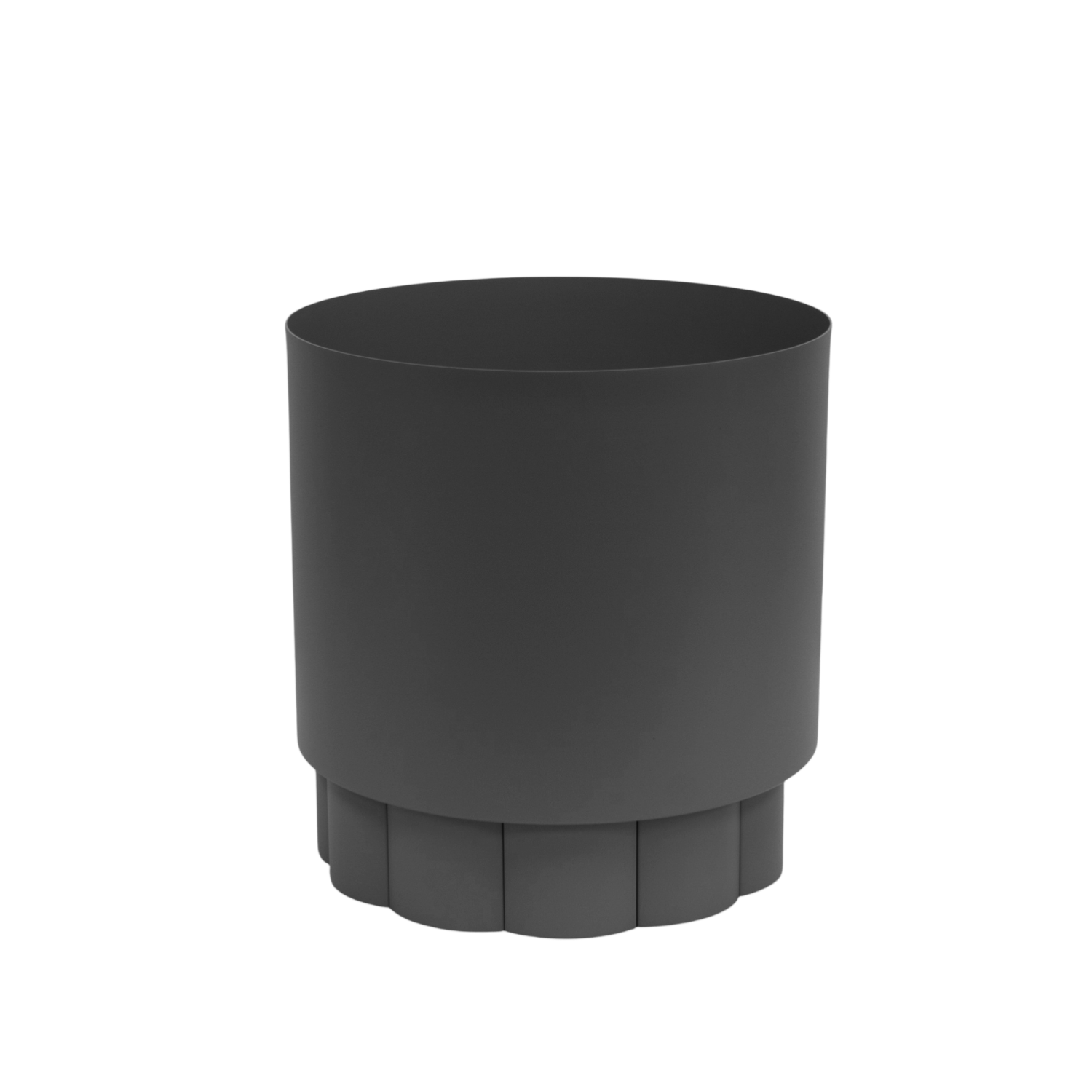 Lotus Metal Planter - Charcoal