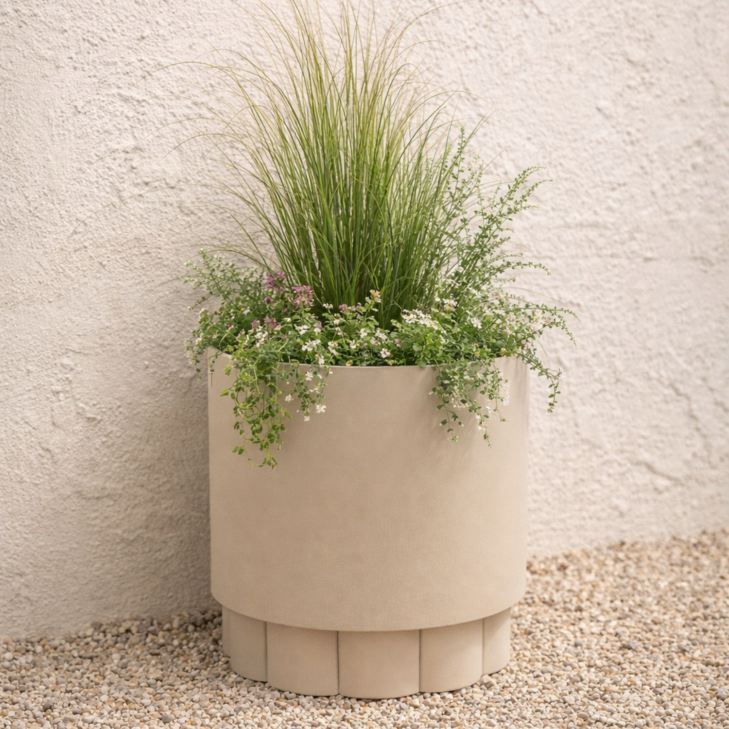 Lotus Metal Planter - Taupe