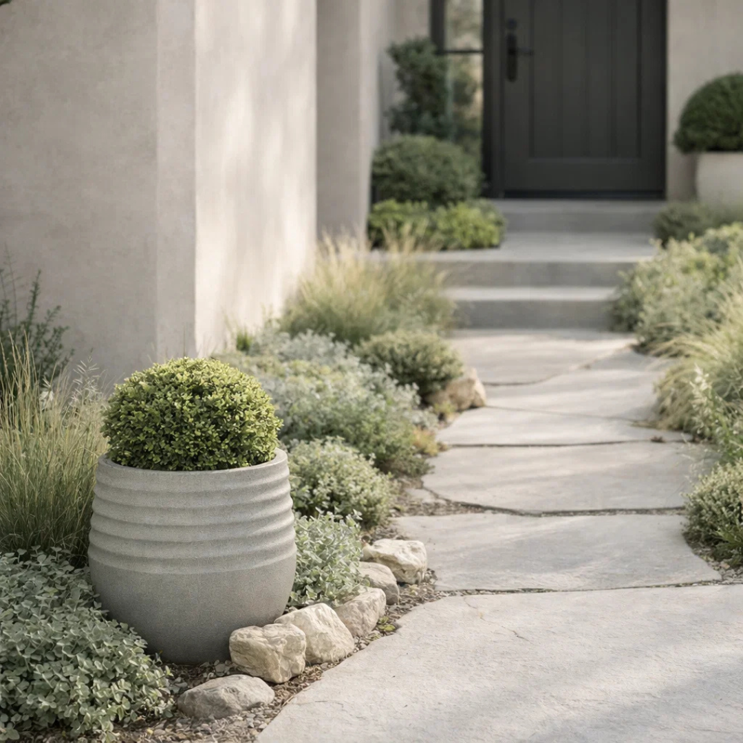 Welland Curved Planter - Cement Grey